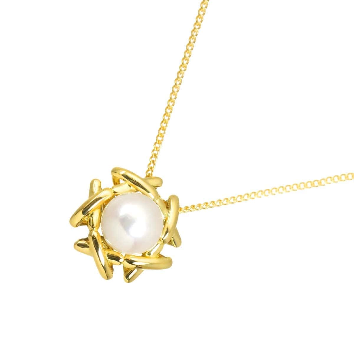 Tiffany Co. Kiss Akoya pearl 6.8 mm Necklace 18K YG 750 90321897