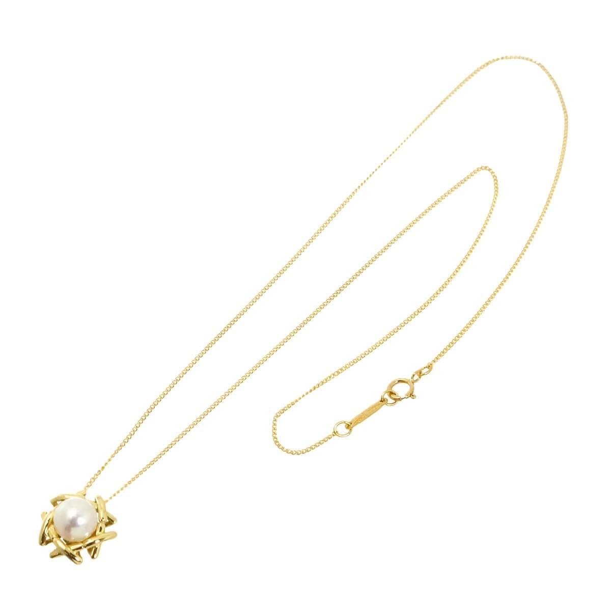 Tiffany Co. Kiss Akoya pearl 6.8 mm Necklace 18K YG 750 90321897