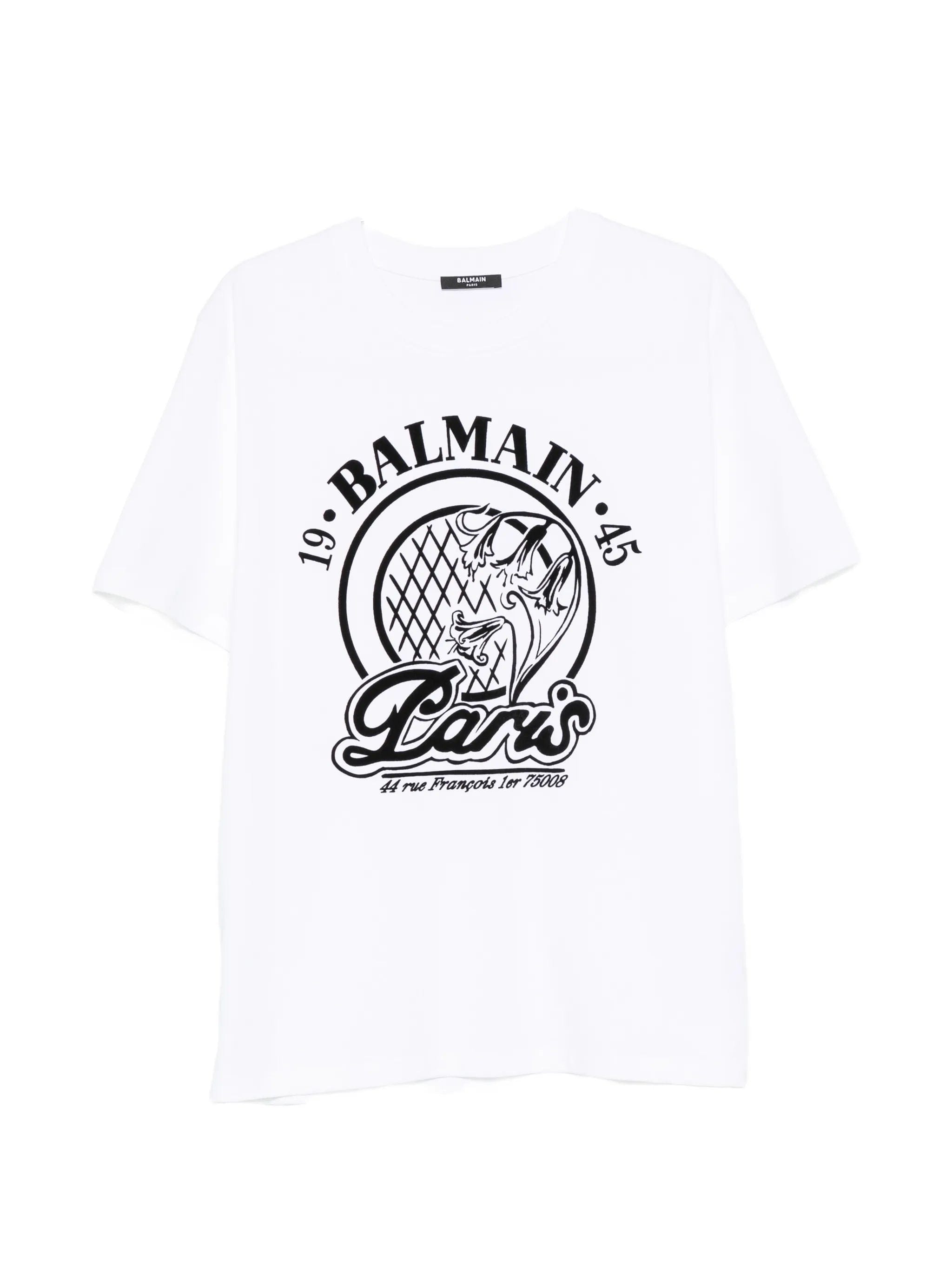 Balmain logo - print cotton T - shirt