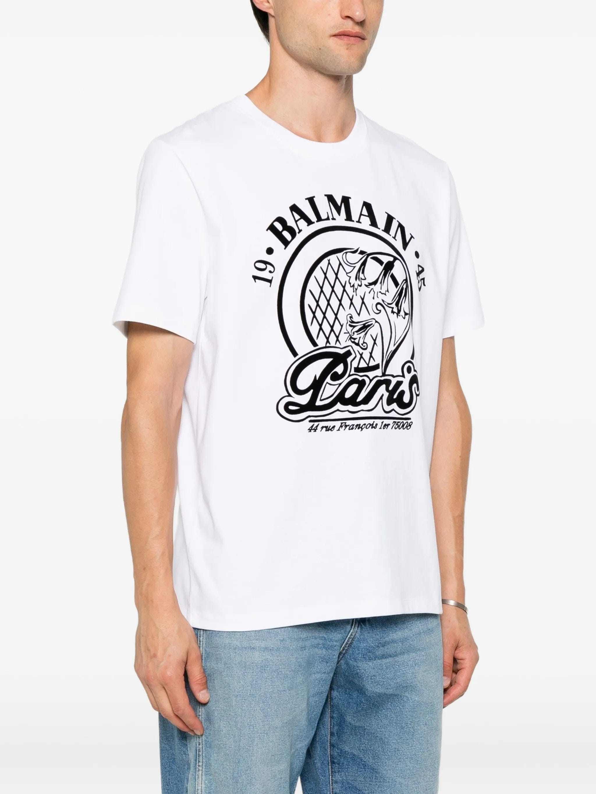Balmain logo - print cotton T - shirt