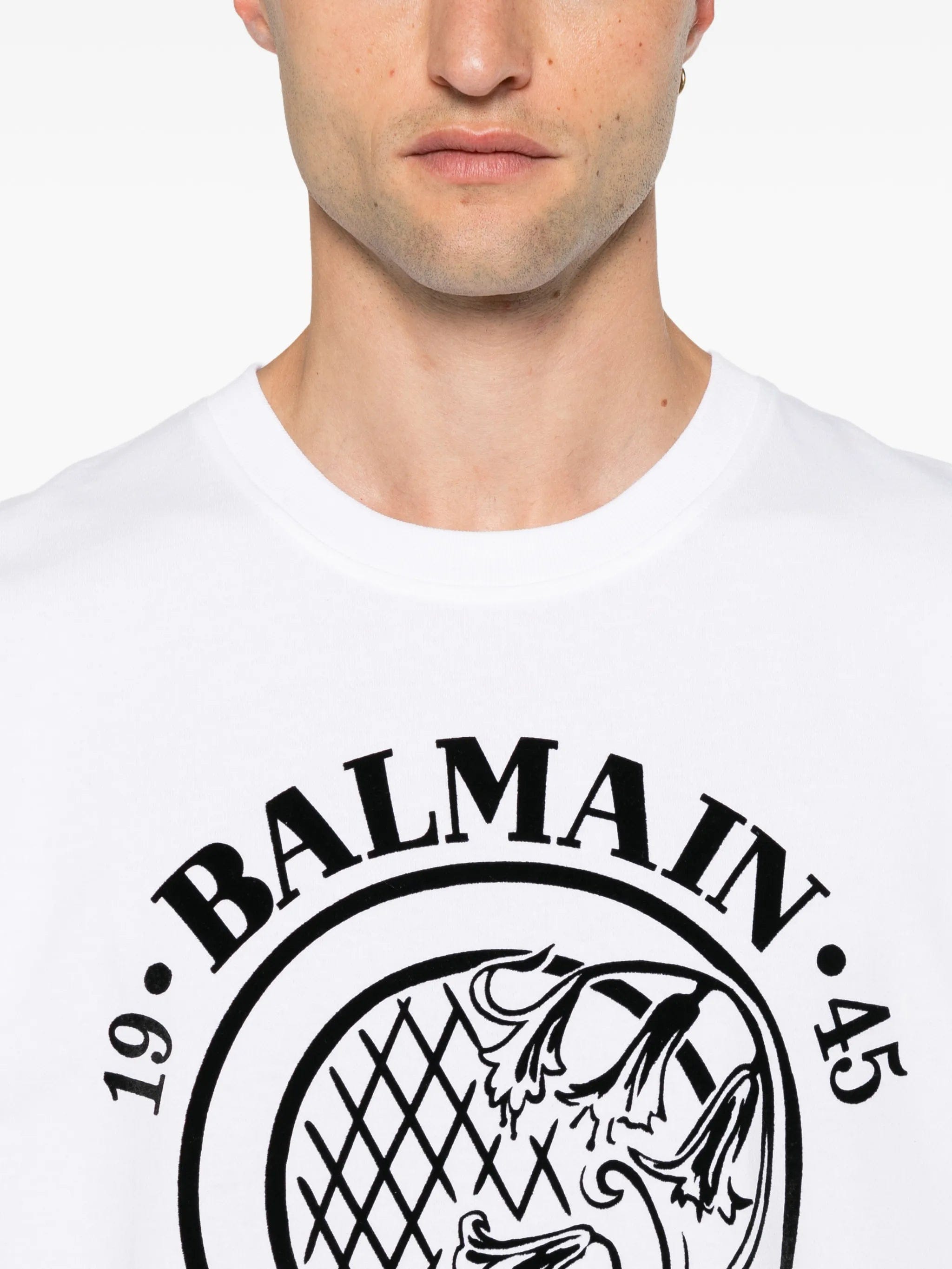 Balmain logo - print cotton T - shirt