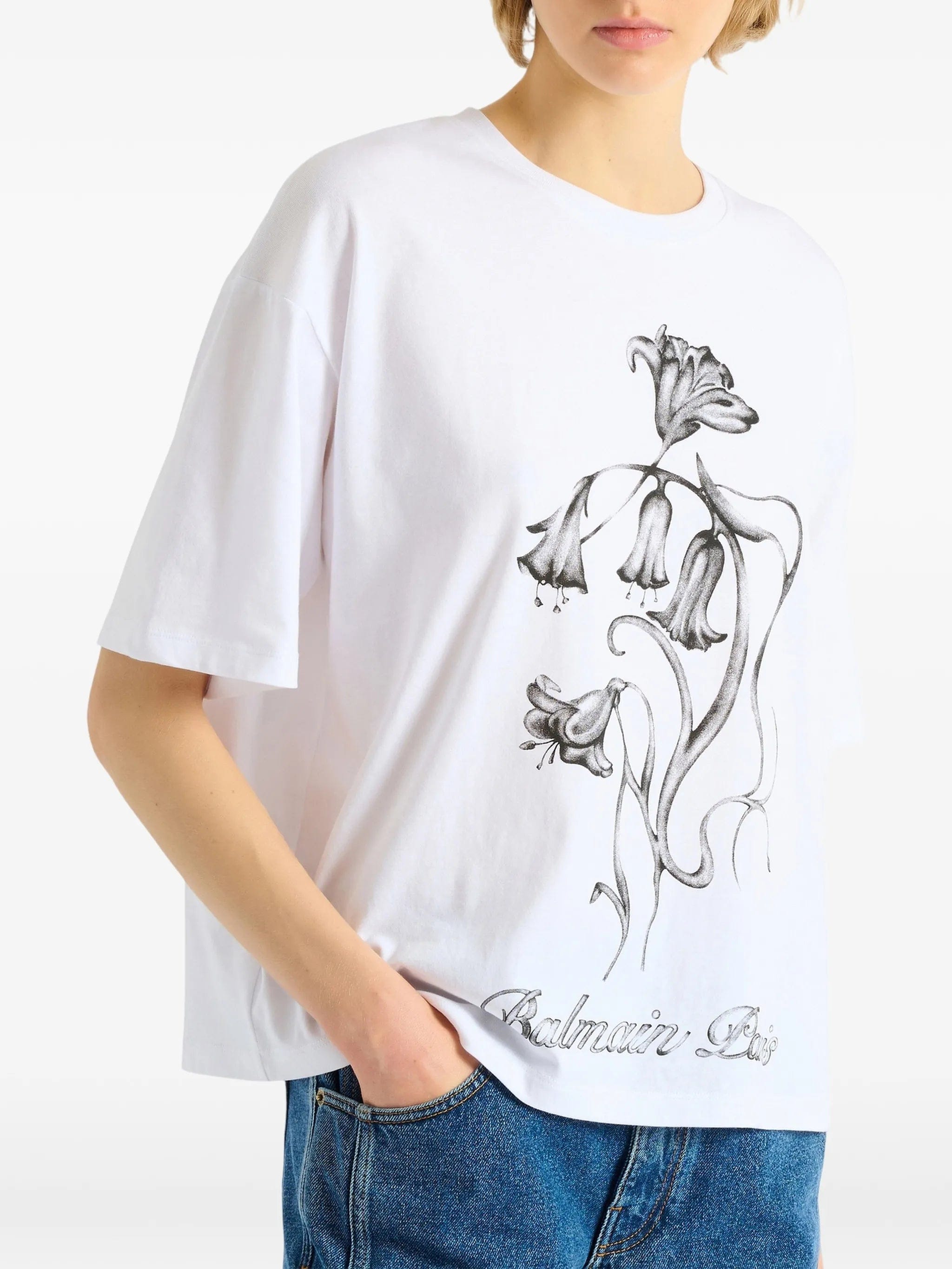 Balmain printed Balmain Flower T - shirt