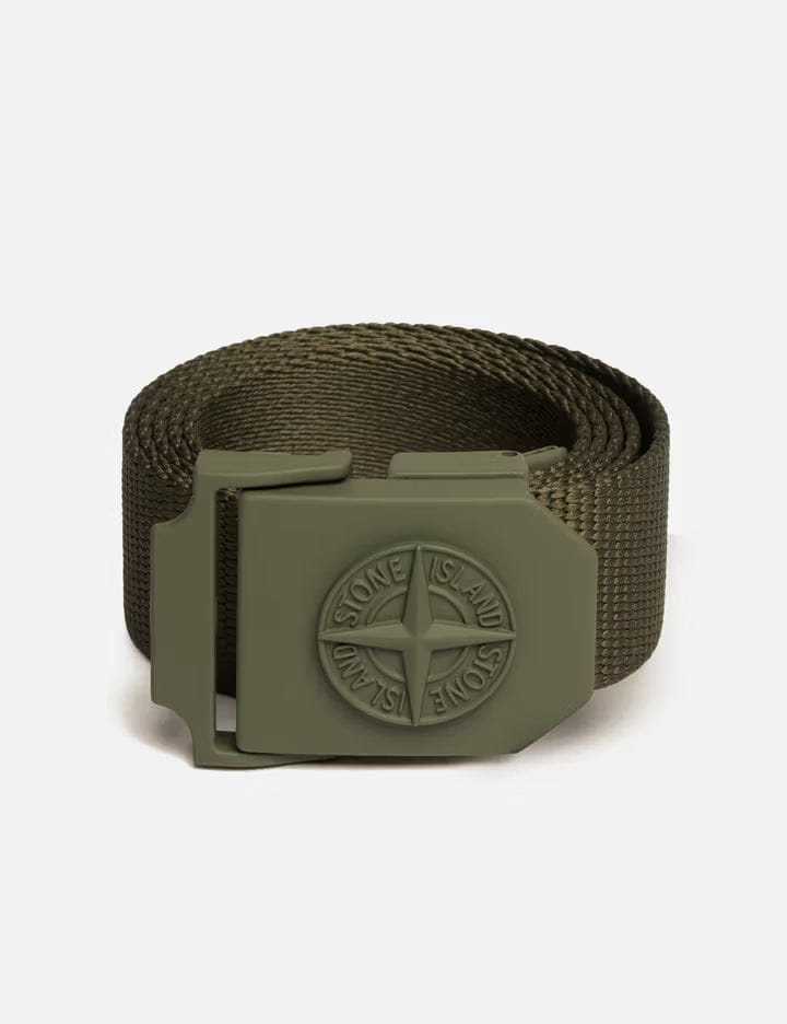 Stone Island Nylon Tape Belt With Compass Logo Buckle