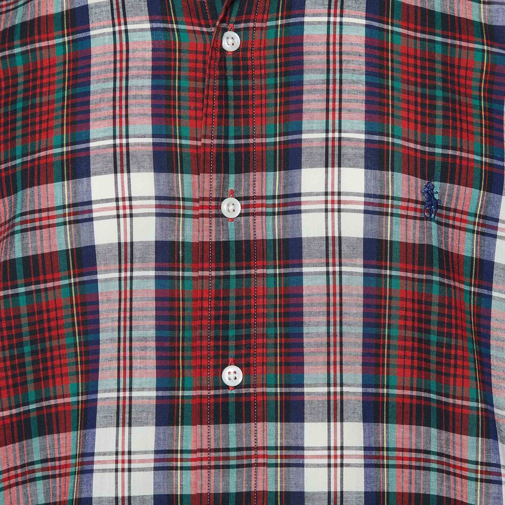 Ralph Lauren Red Checked Cotton Button Down Blaire Shirt