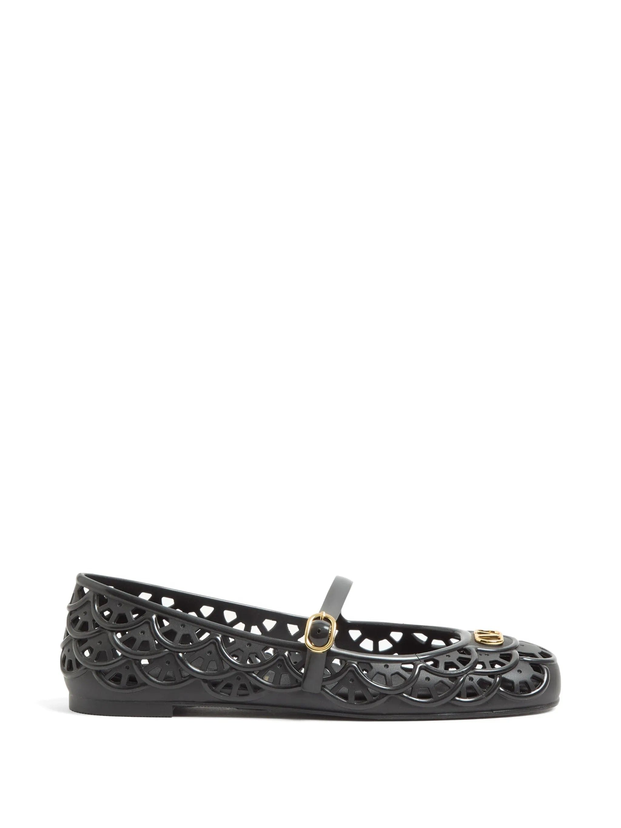 Valentino Garavani Ondette rubber ballerinas with scallop pattern 05 mm