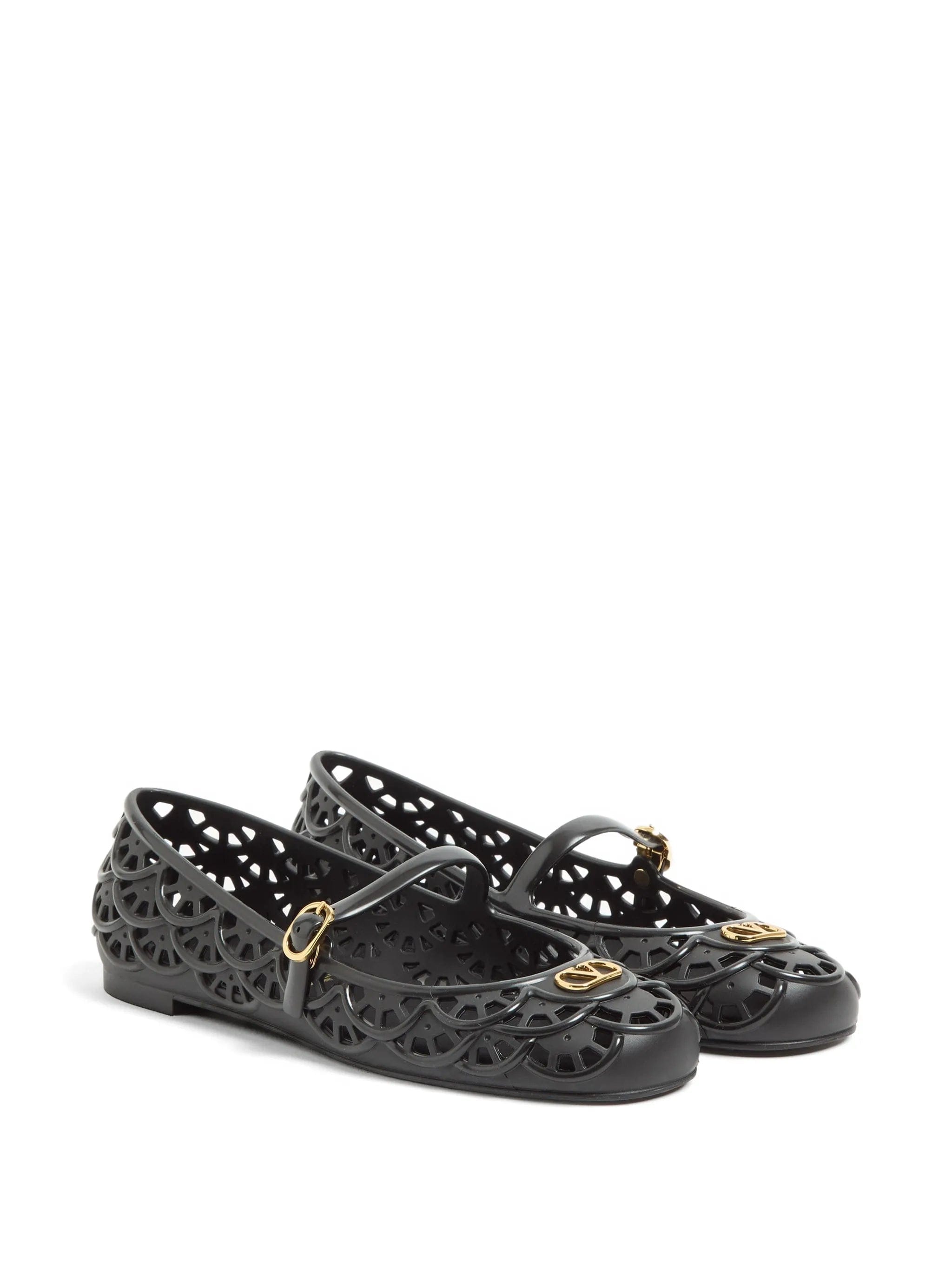 Valentino Garavani Ondette rubber ballerinas with scallop pattern 05 mm