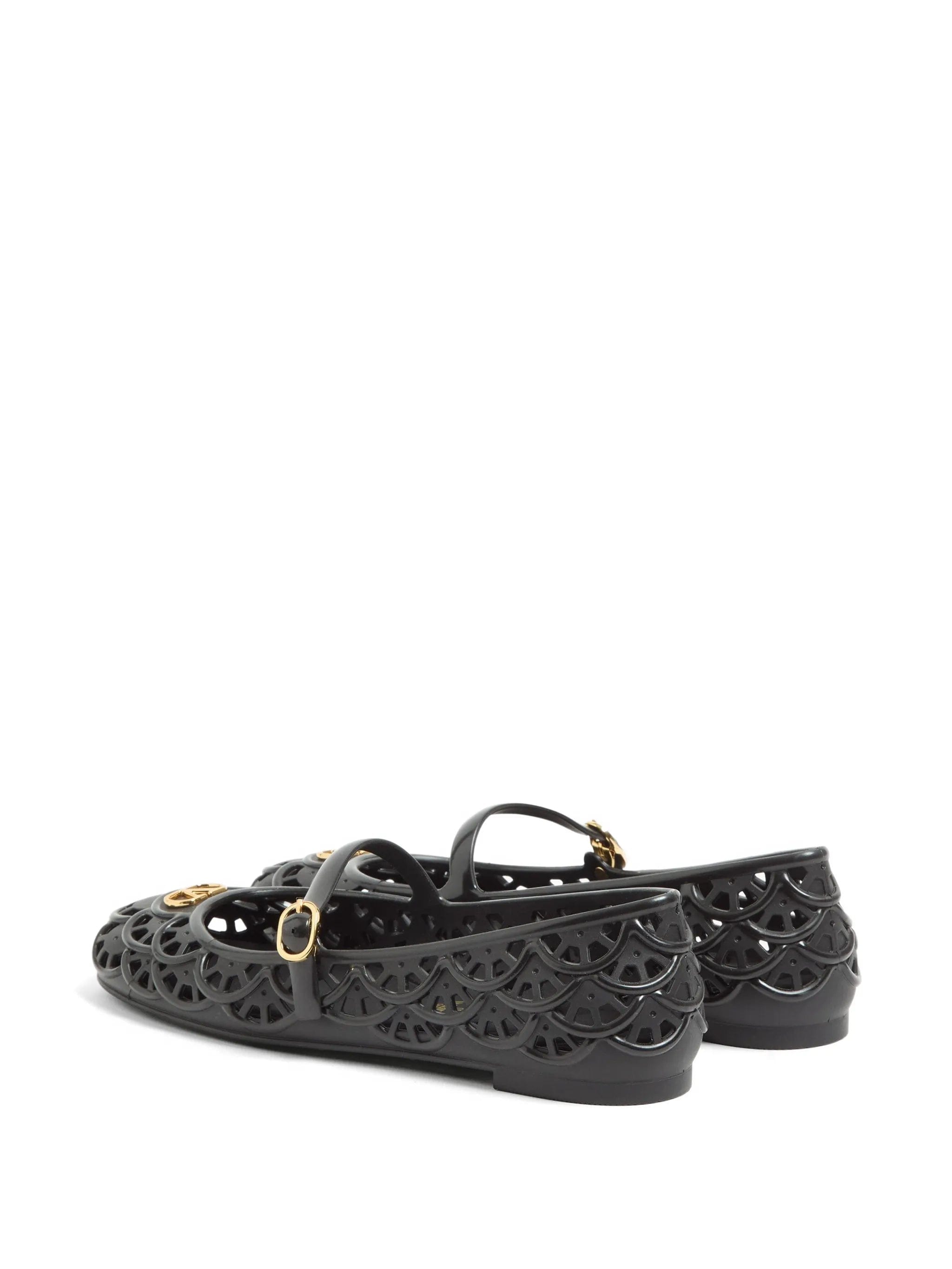 Valentino Garavani Ondette rubber ballerinas with scallop pattern 05 mm