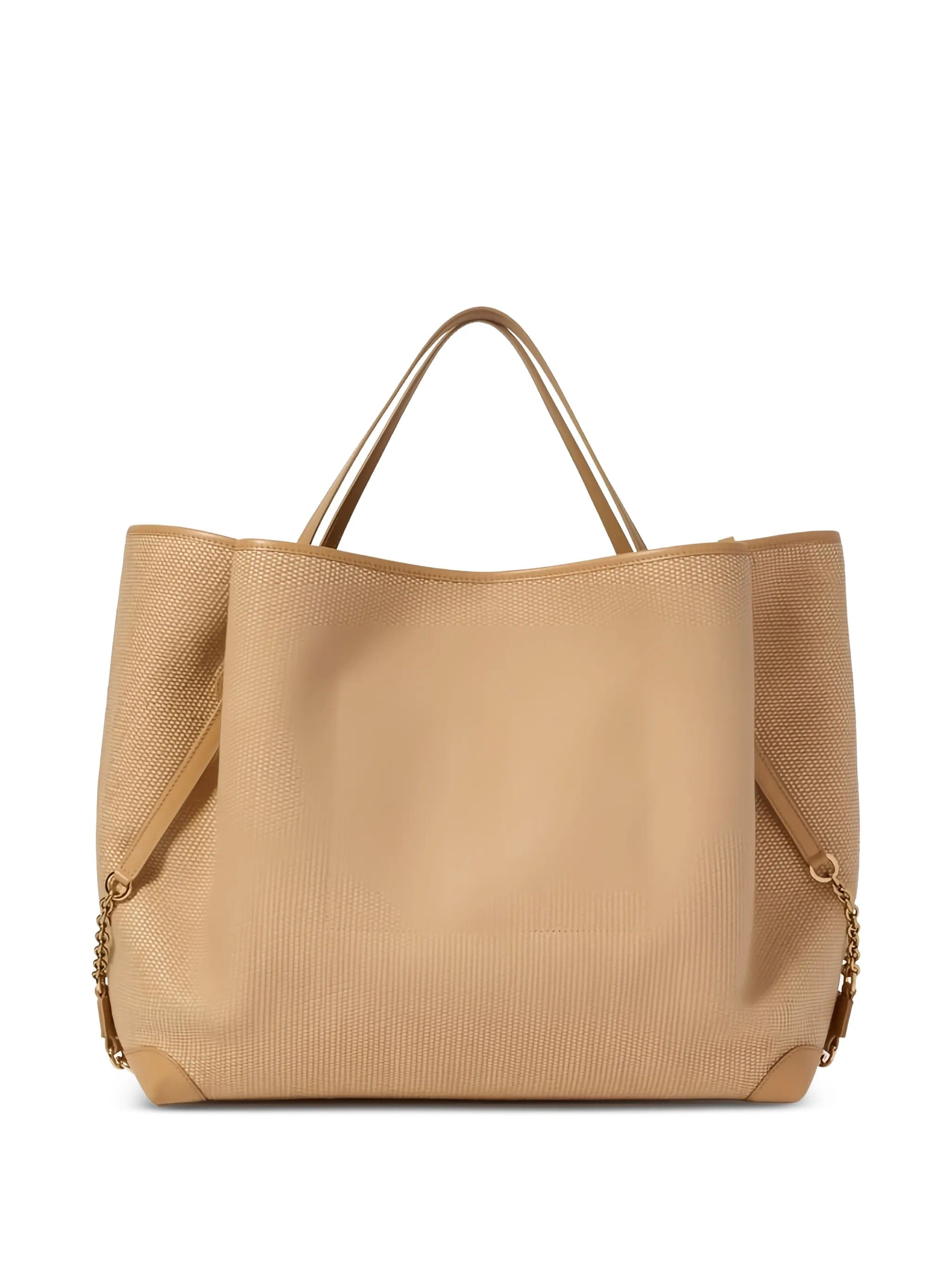 Chloé large Clover double carry bag in raffia - effect fibers