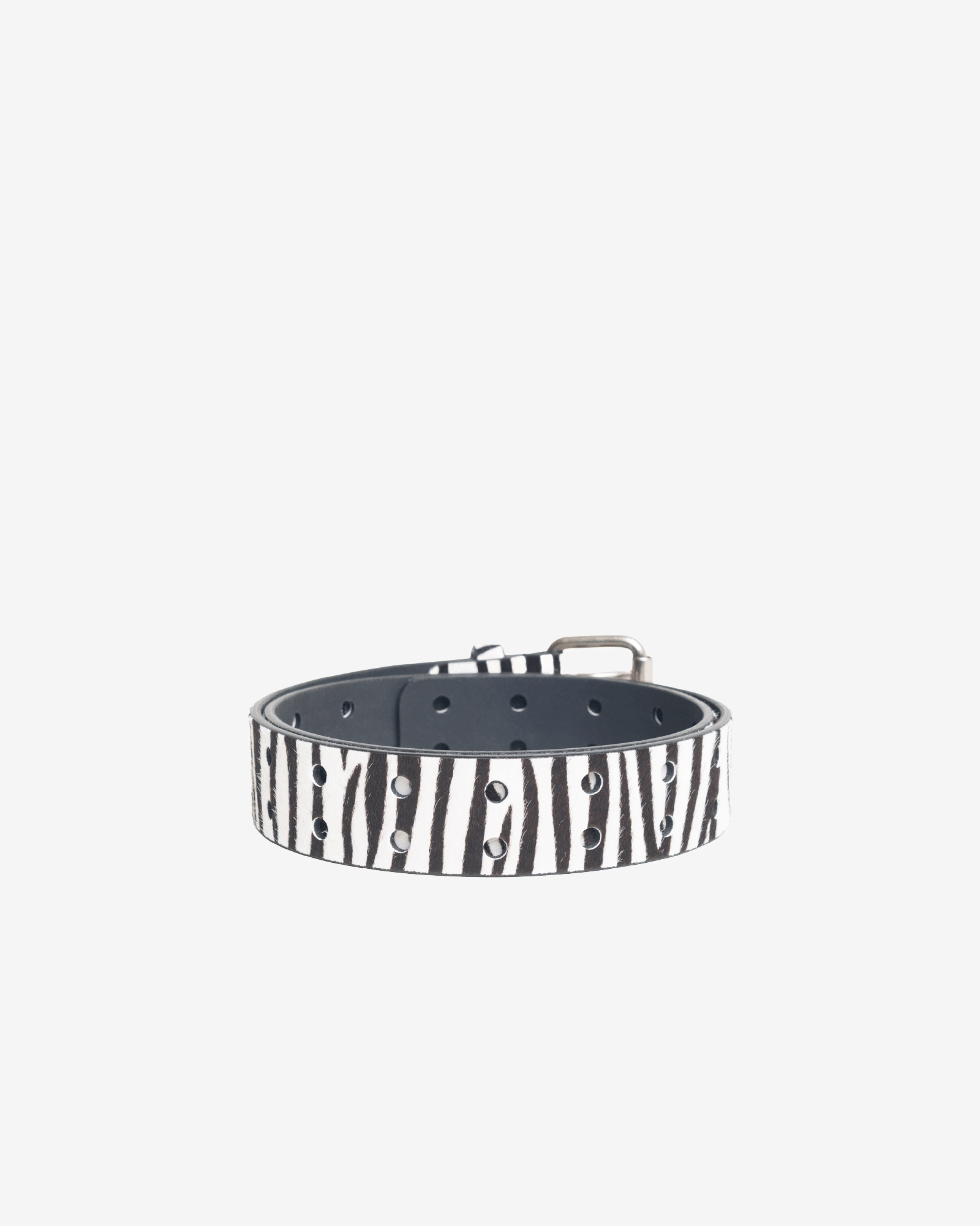 Stüssy - Men's Leather Punch Out Belt - (Hairy Zebra Pattern)