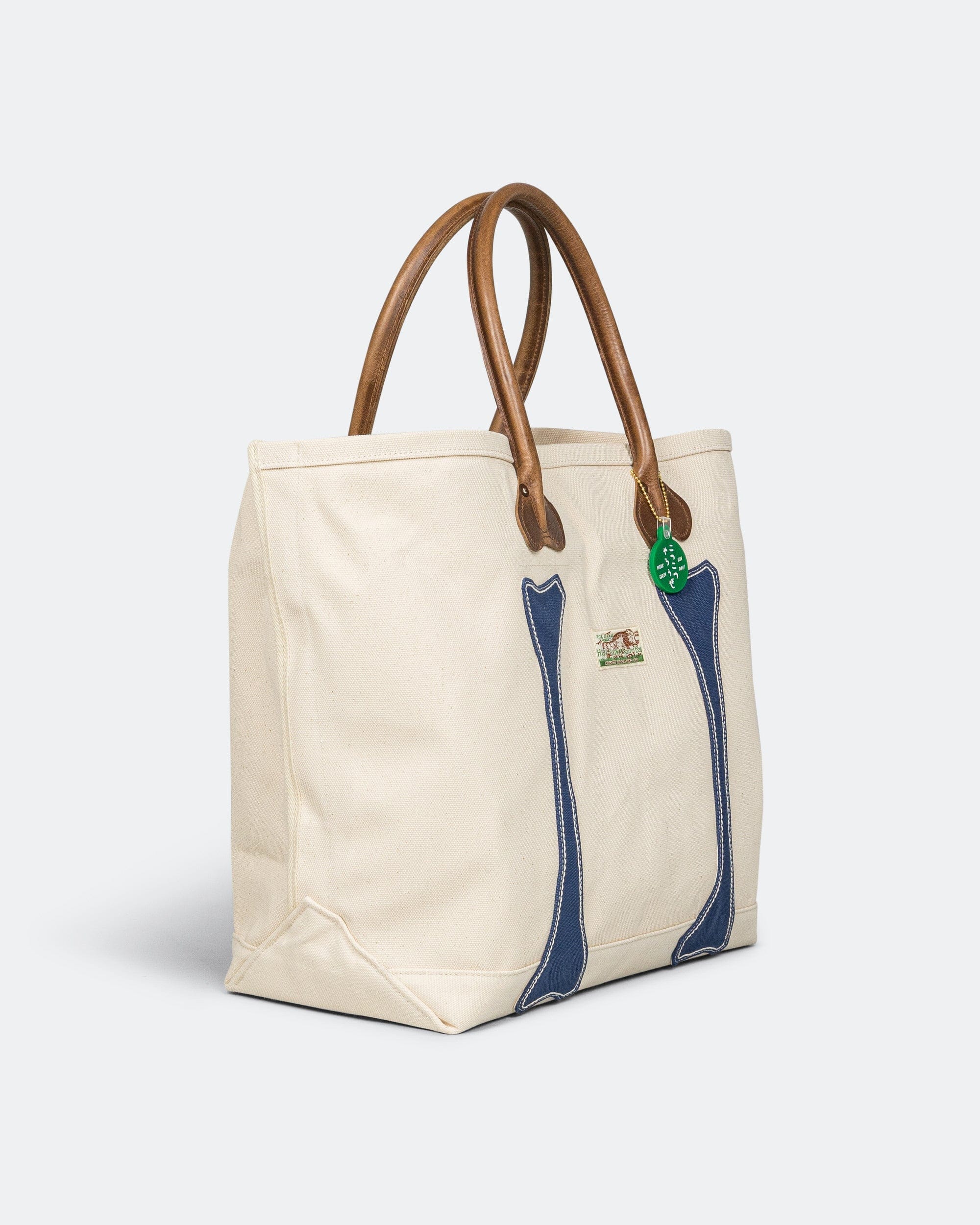 Kapital #4 Canvas KO.TSU.KO.TSU. Tote Bag - Ecru/Navy