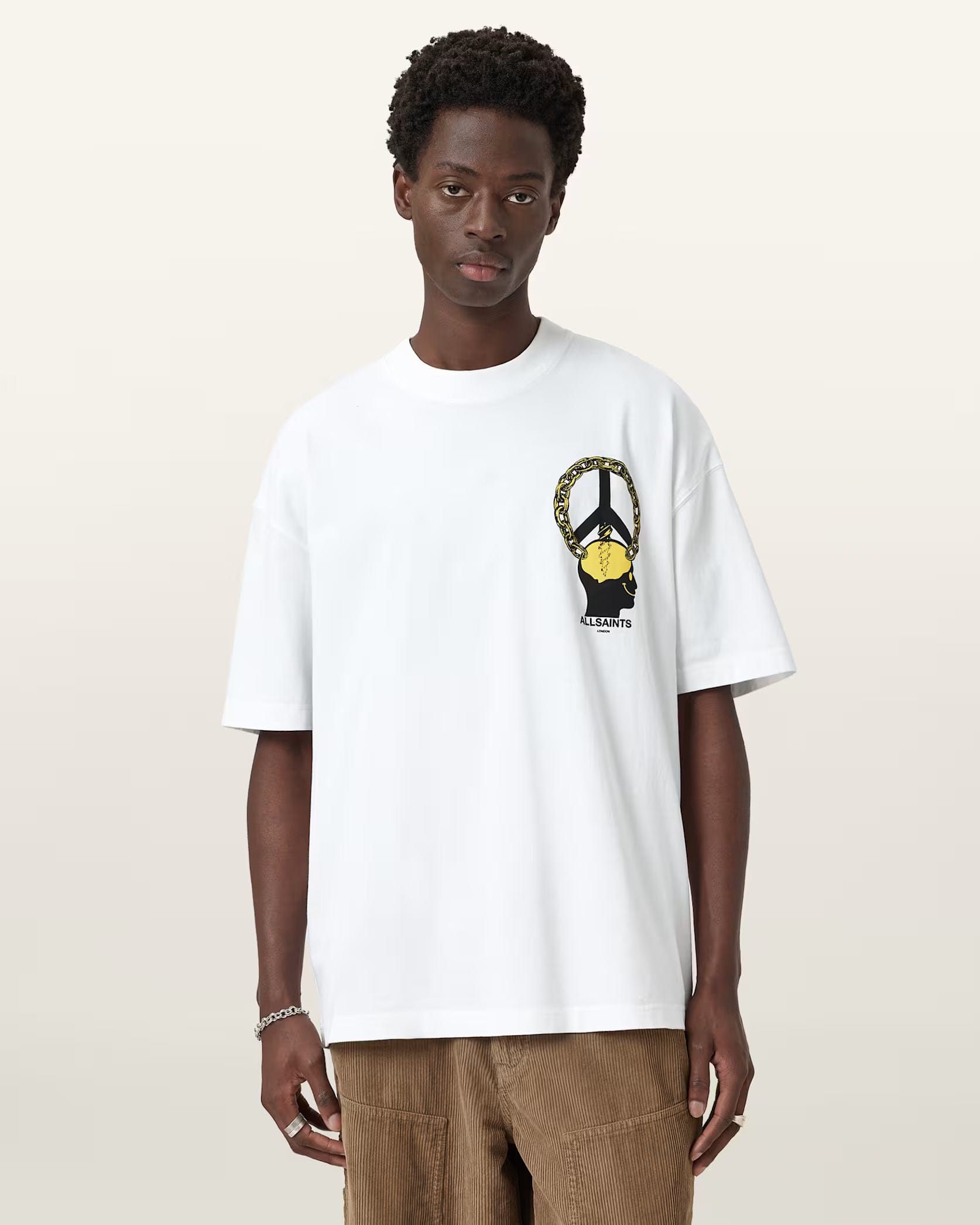 All Saints Screwed Short Sleeve Crew T - Shirt