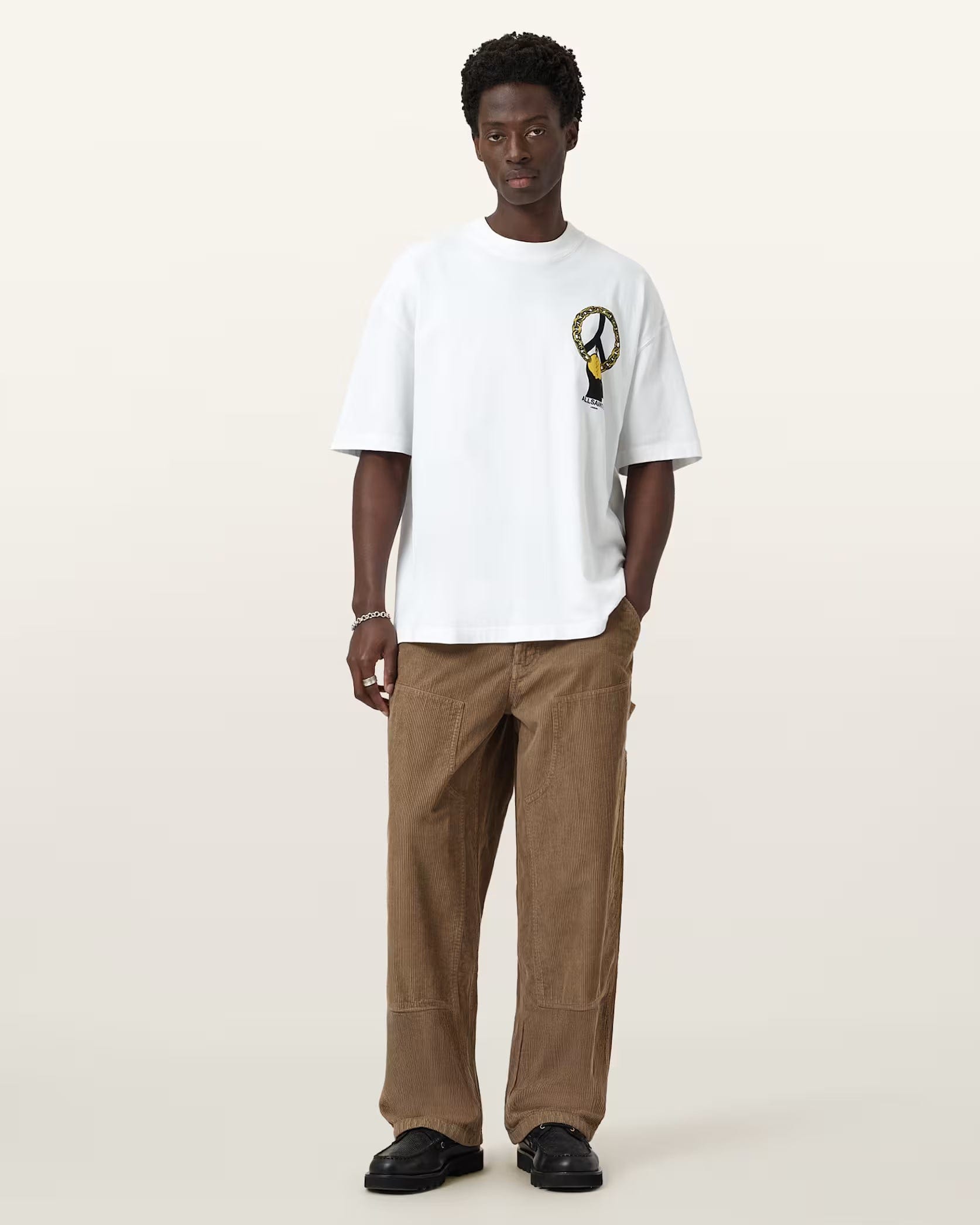 All Saints Screwed Short Sleeve Crew T - Shirt