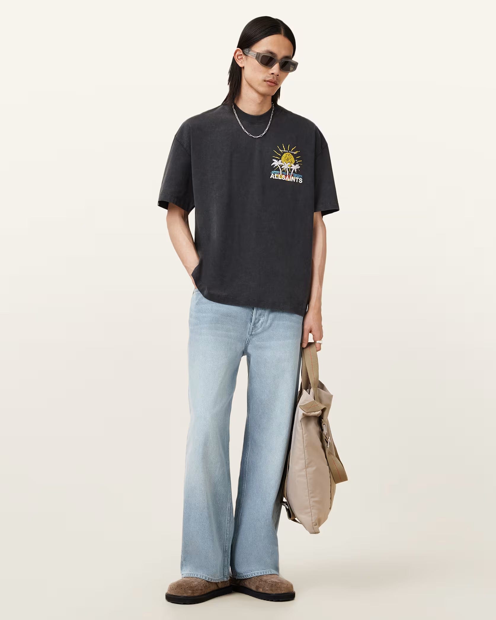 All Saints Cove Crayon Graphic Oversized T - Shirt