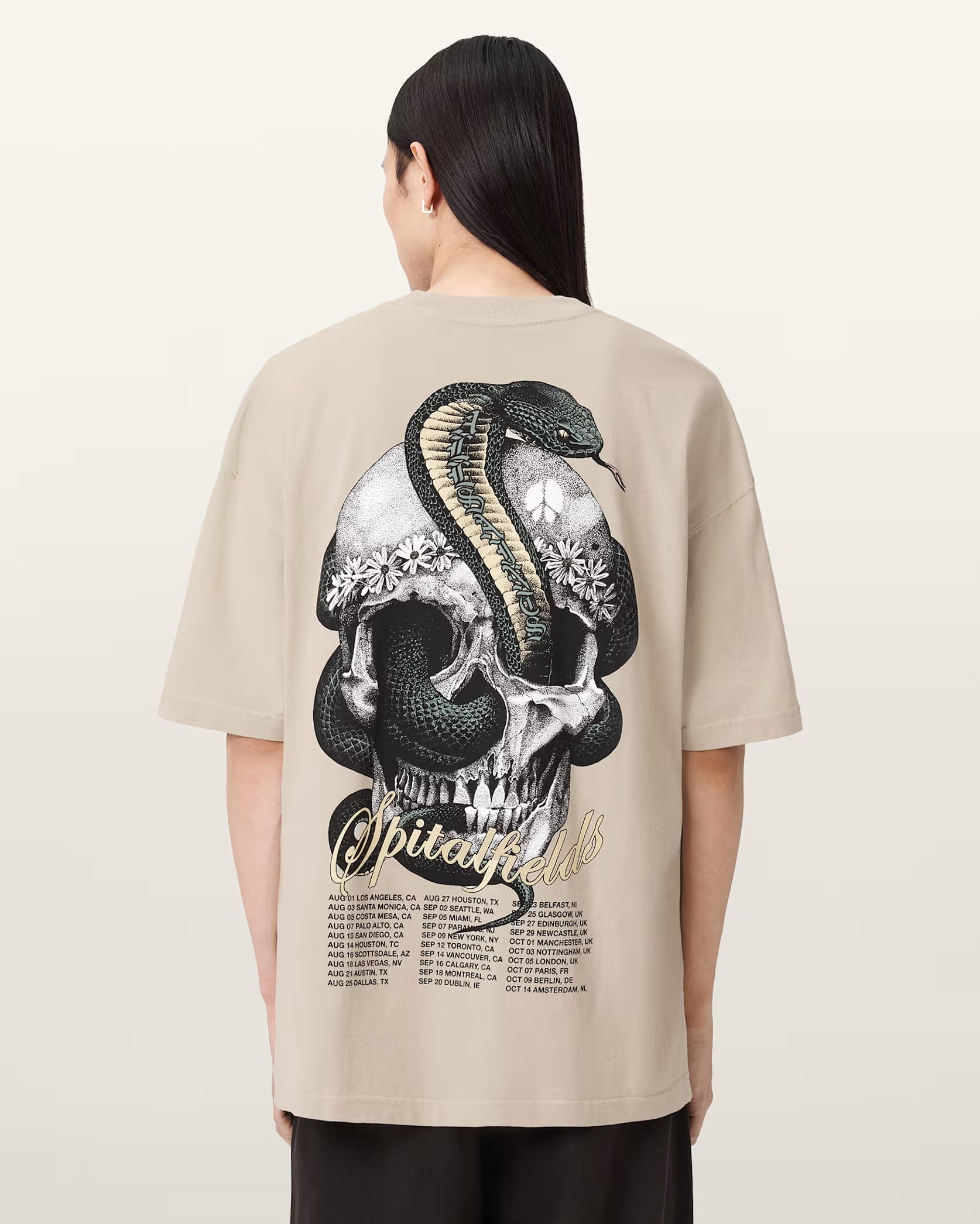 All Saints Snakehead Oversized Graphic T - Shirt