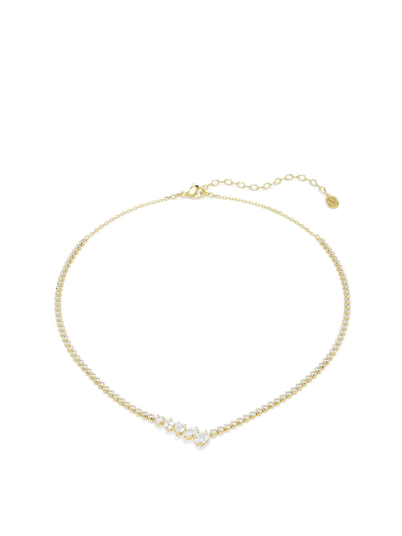 Swarovski Mesmera V - Shape Chain Necklace Gold
