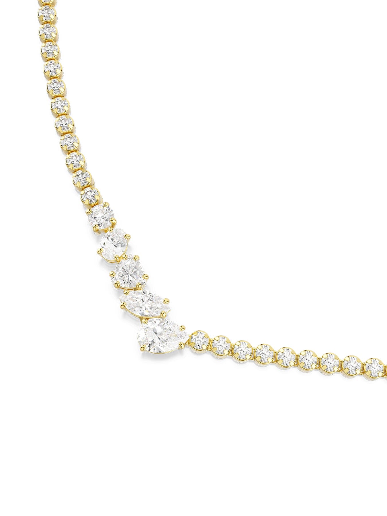 Swarovski Mesmera V - Shape Chain Necklace Gold