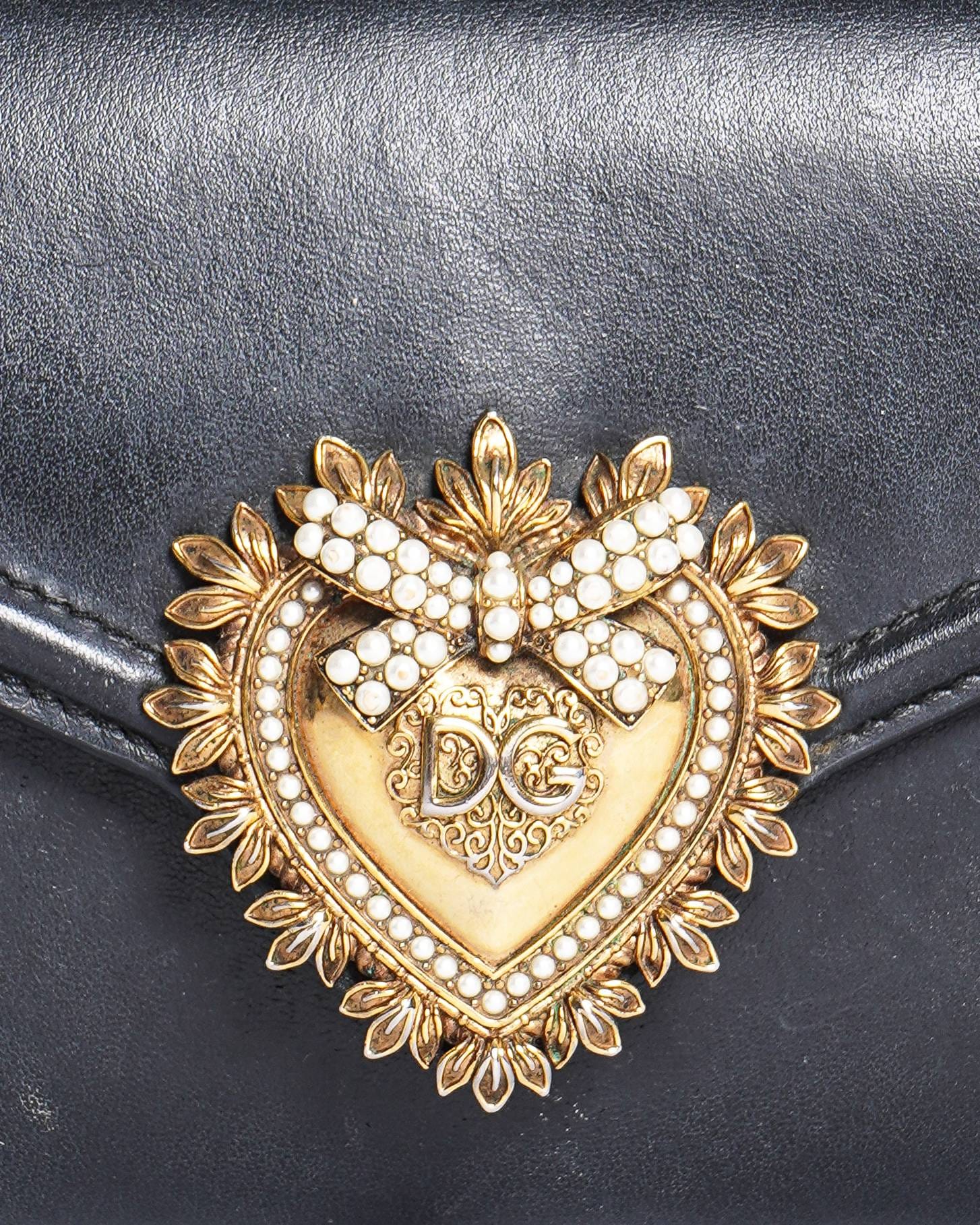 Dolce & Gabbana Black Leather Devotion Belt Bag