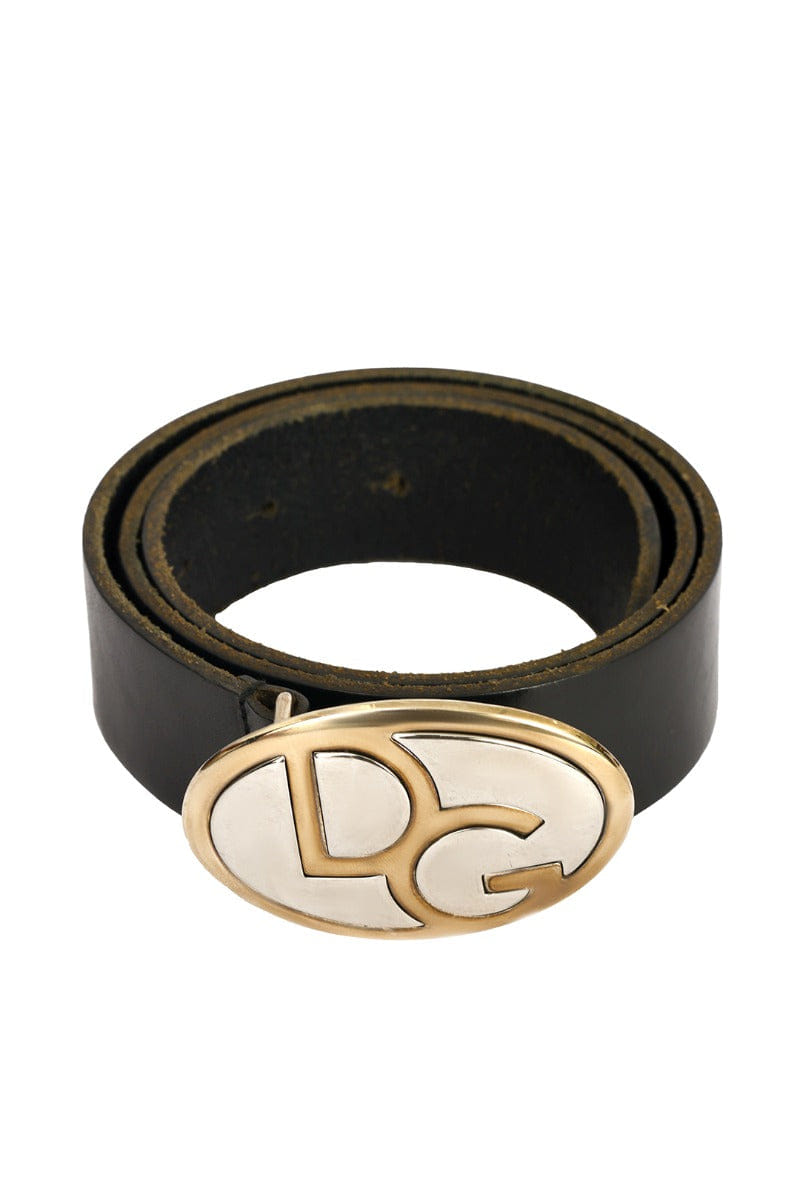 Dolce & Gabbana Size - 75 cm/ 30 Inch Black Leather Logo Buckle Belt