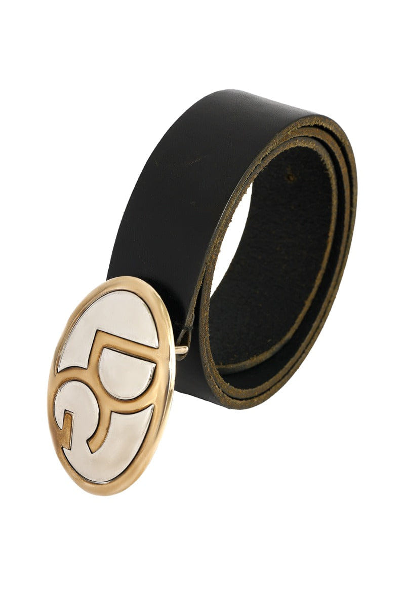 Dolce & Gabbana Size - 75 cm/ 30 Inch Black Leather Logo Buckle Belt