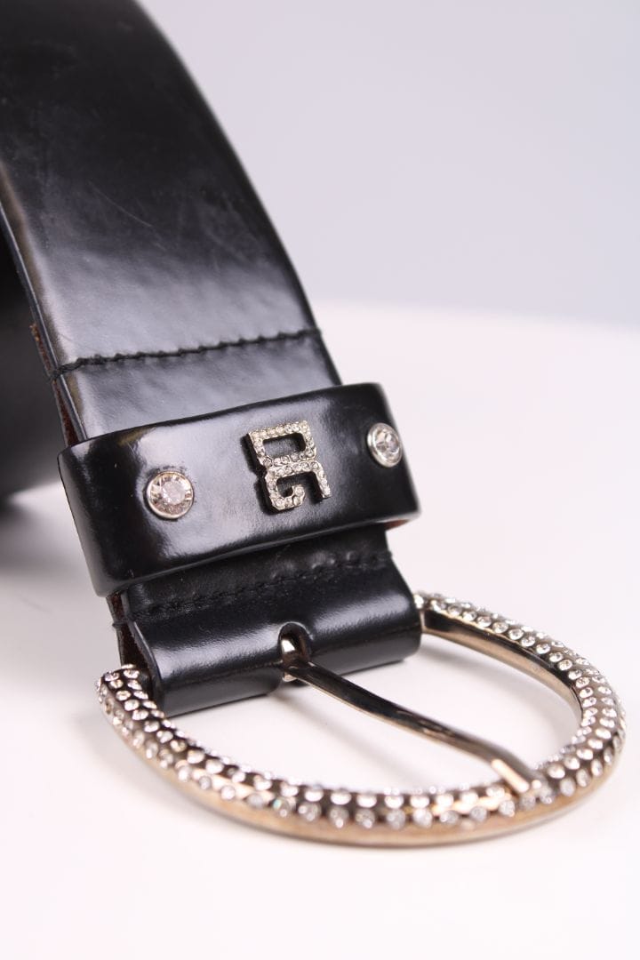 Dolce & Gabbana D&G Embossed belt black and silver 95