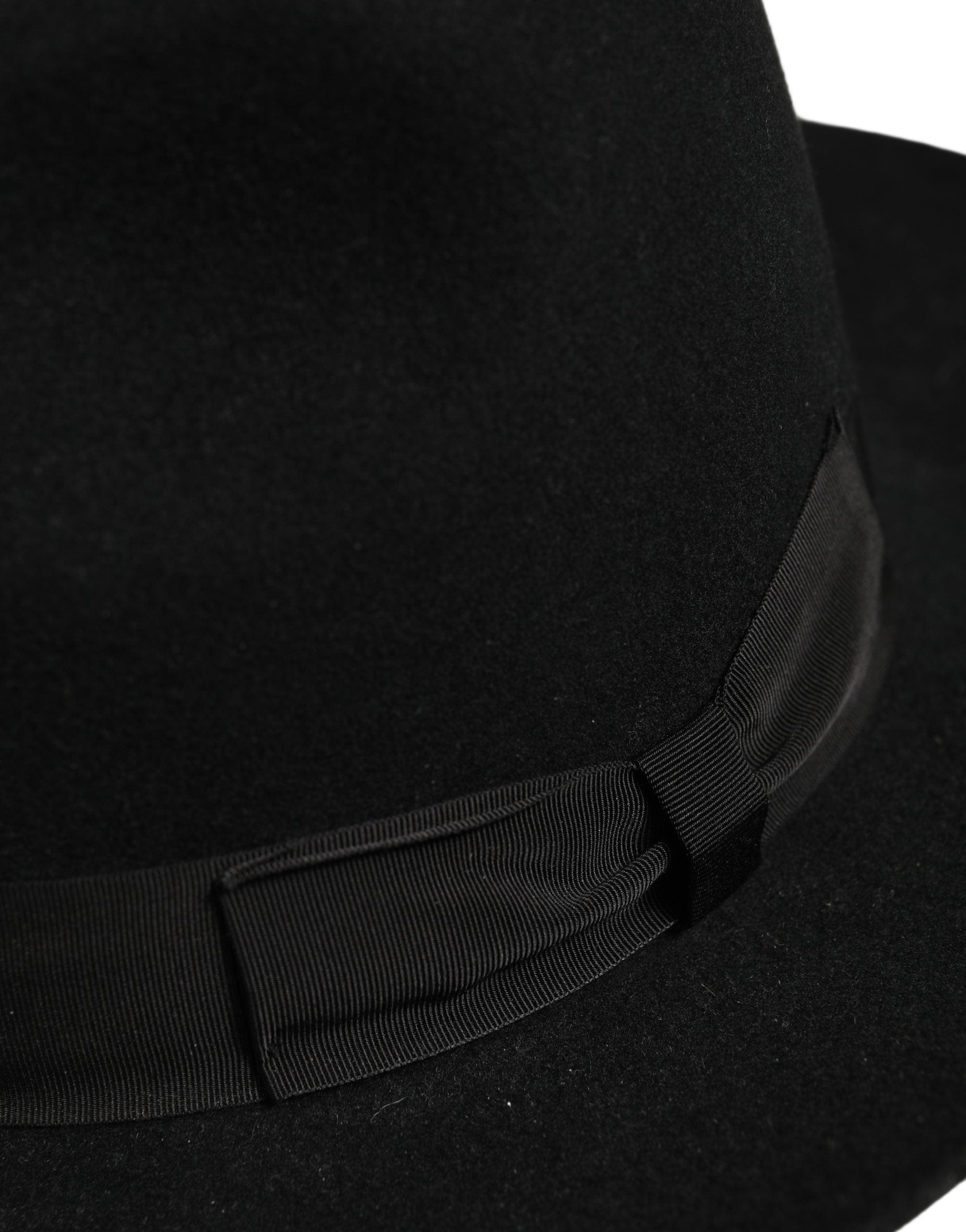 Dolce & Gabbana Men Black Classic Wide Brim Fedora Capello Men's Hat