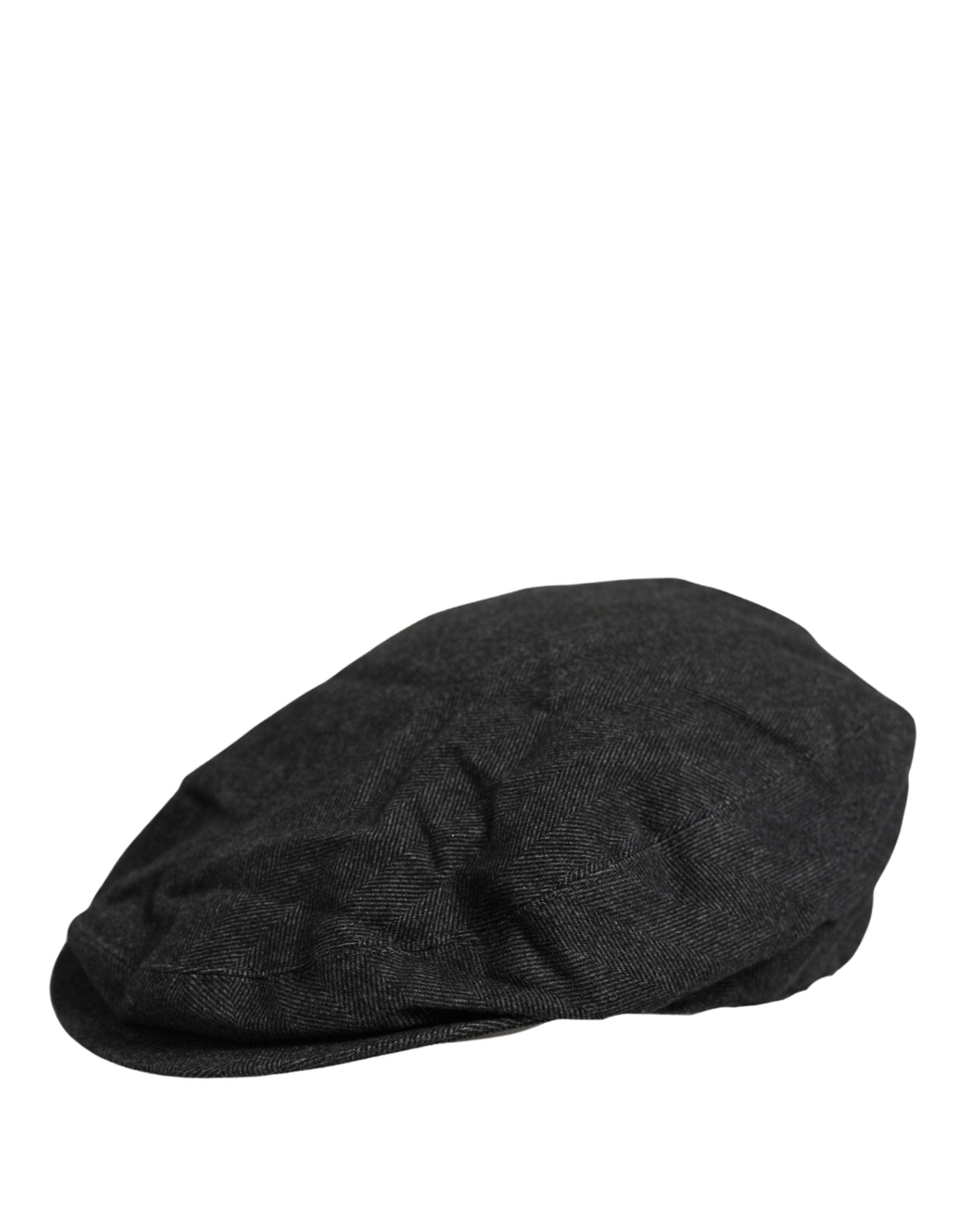 Dolce & Gabbana Men Black Cotton Flat Cloth Newsboy Cap Men's Hat