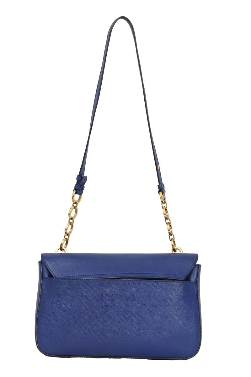 Salvatore Ferragamo Blue Leather Bree Shoulder Bag