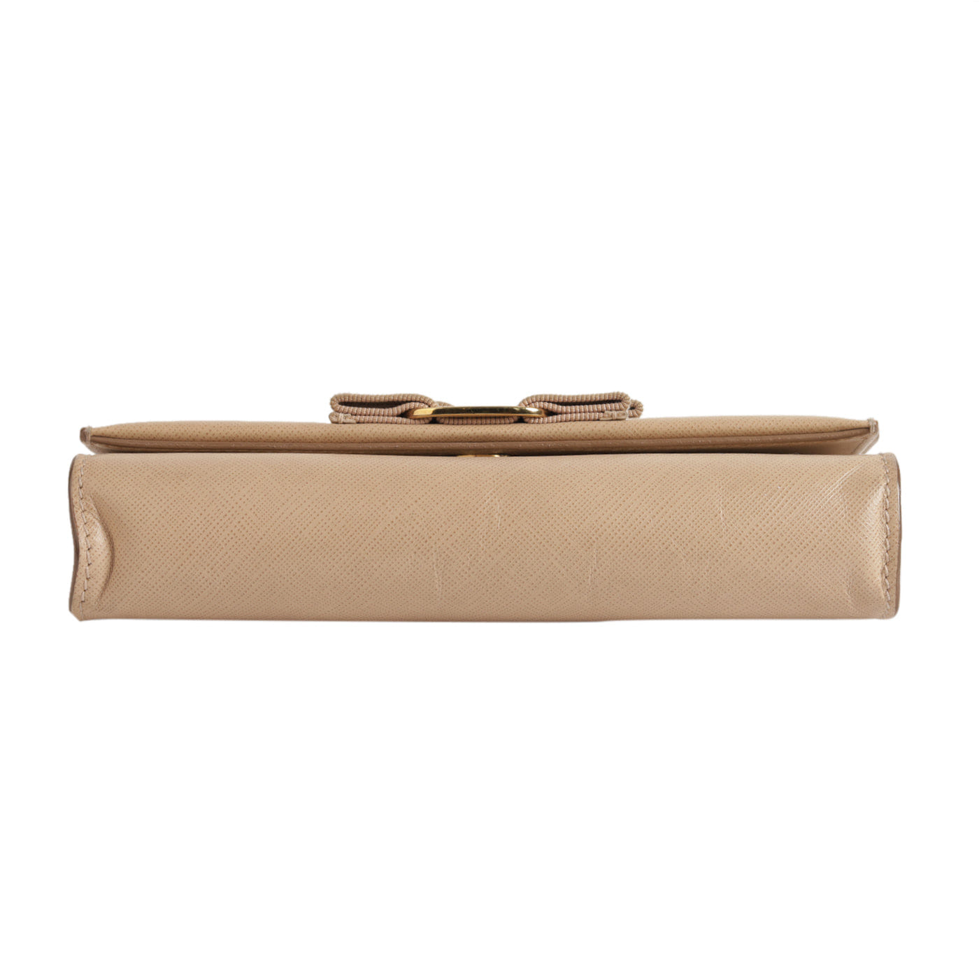 Salvatore Ferragamo Beige Miss Vara Bow Textured Leather Cross Body Bag