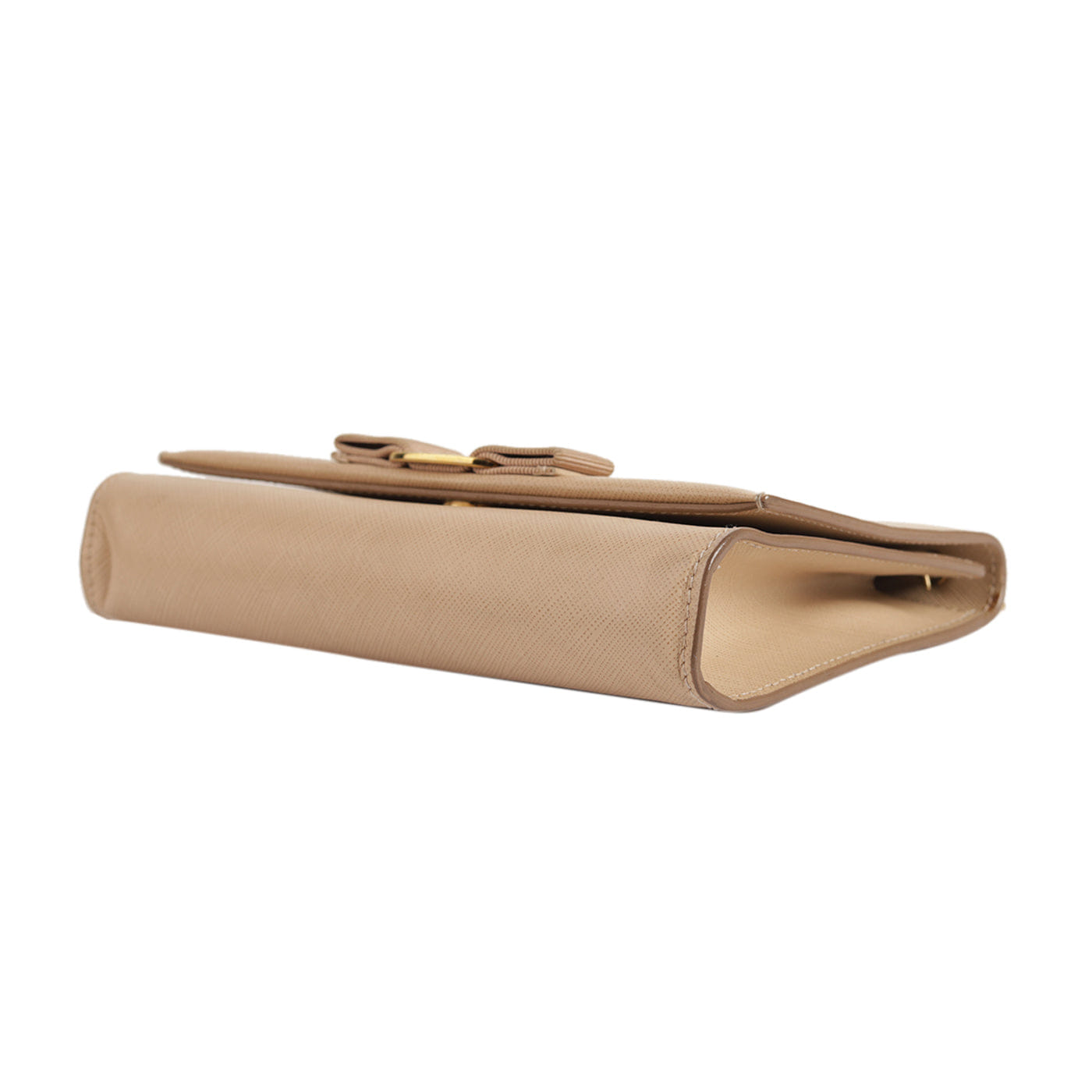 Salvatore Ferragamo Beige Miss Vara Bow Textured Leather Cross Body Bag