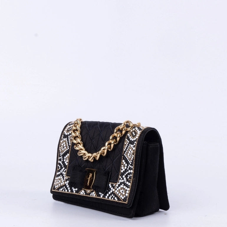 Salvatore Ferragamo Ferragamo Ginny Studded Top Handle Shoulder Bag