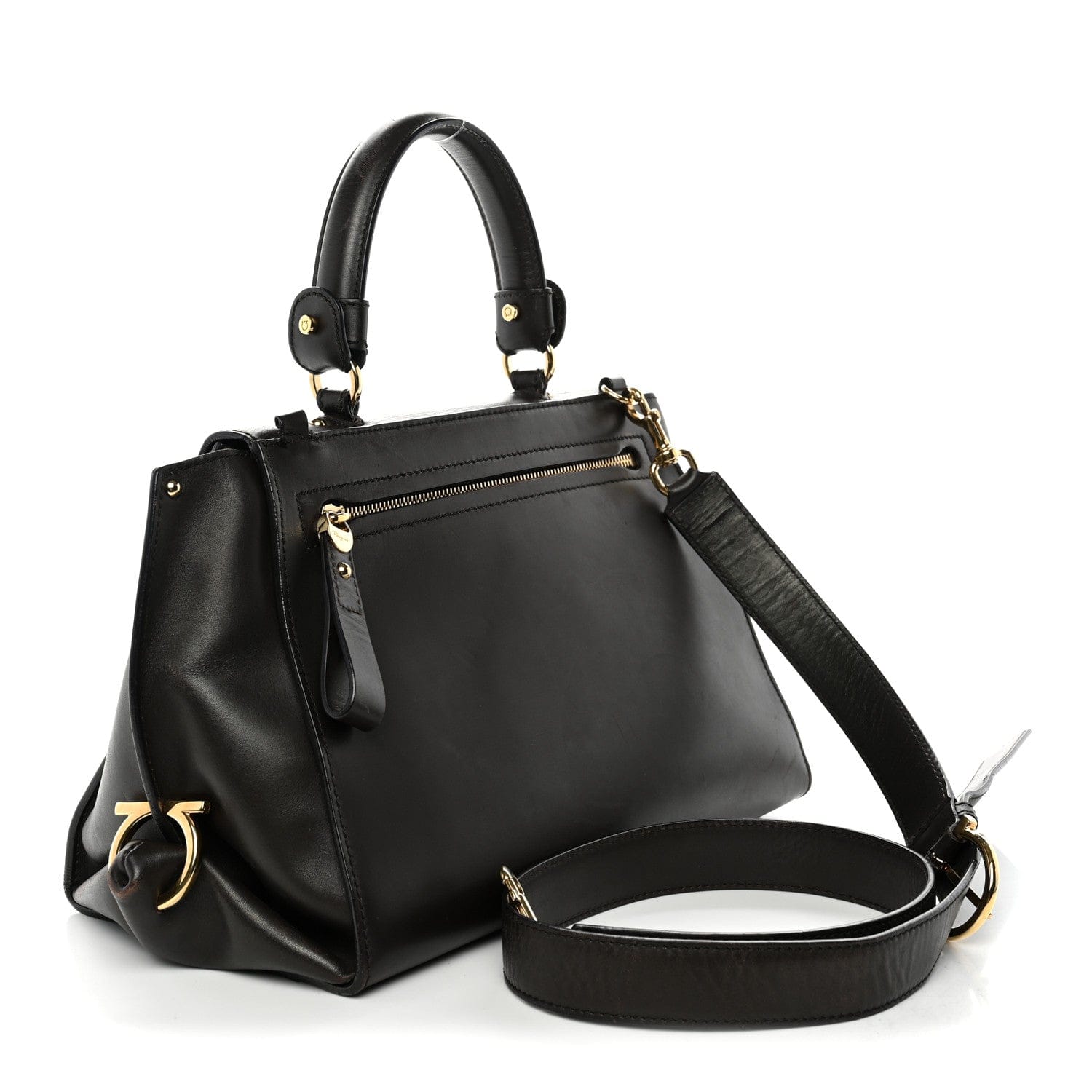 Salvatore Ferragamo Calfskin Medium Sofia Shoulder Bag Brown
