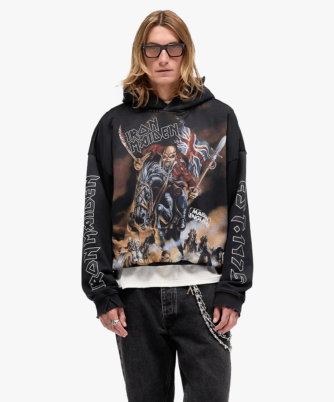 Represent | REPRESENT x IRON MAIDEN STEED HOODIE { STAINED BLACK