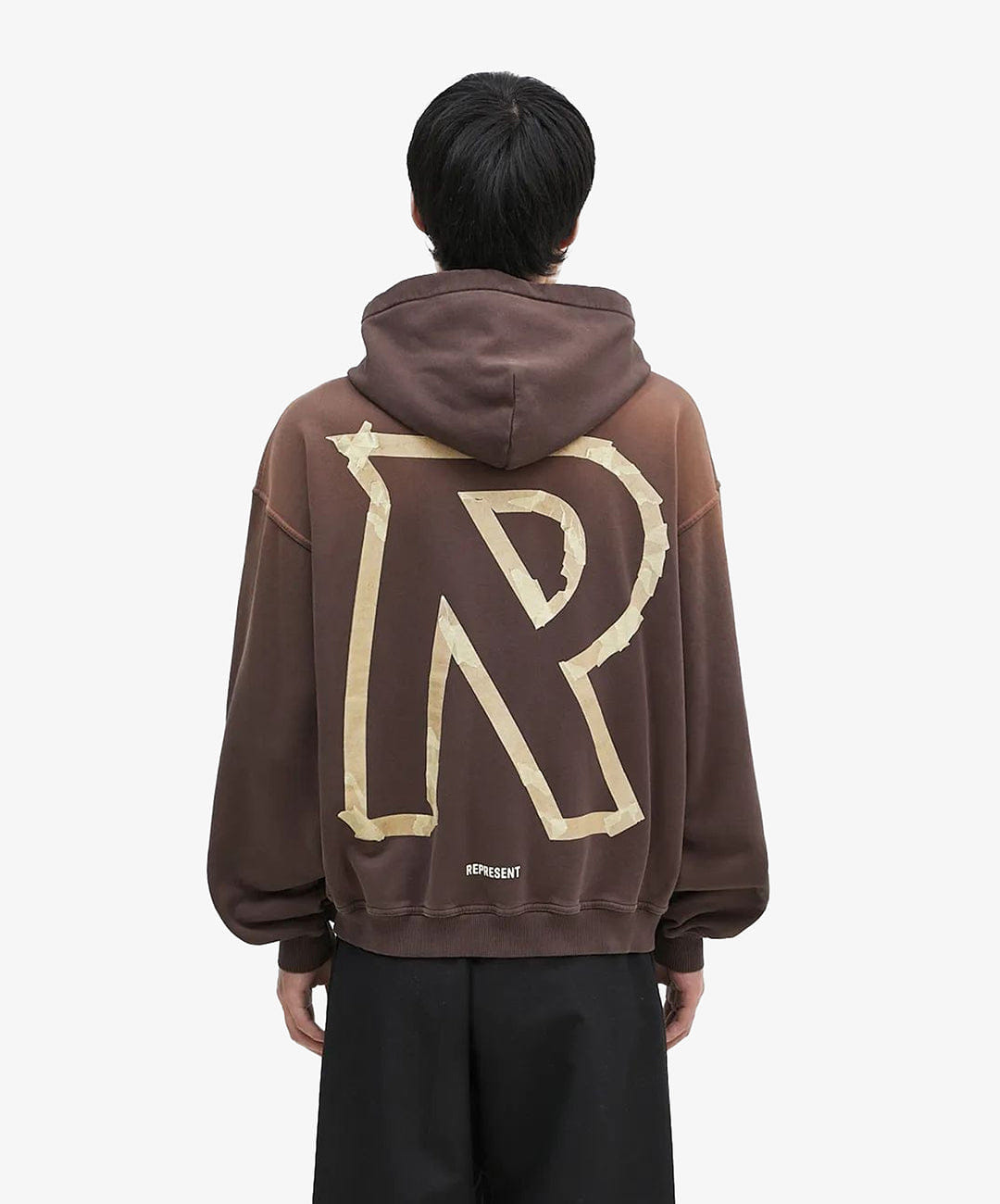 Represent | MASKING TAPE INITIAL ZIP HOODIE { CEDAR
