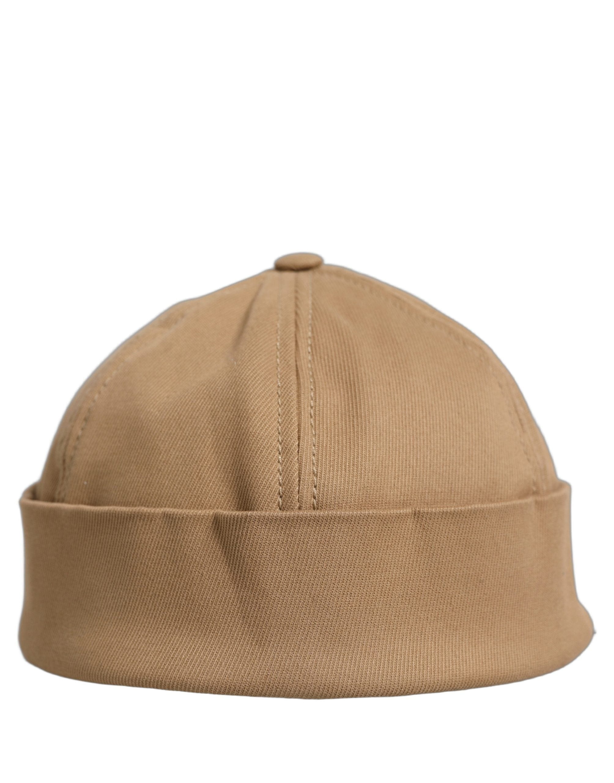 Dolce & Gabbana Men Khaki Cotton Docker Capello Brimless Men's Hat