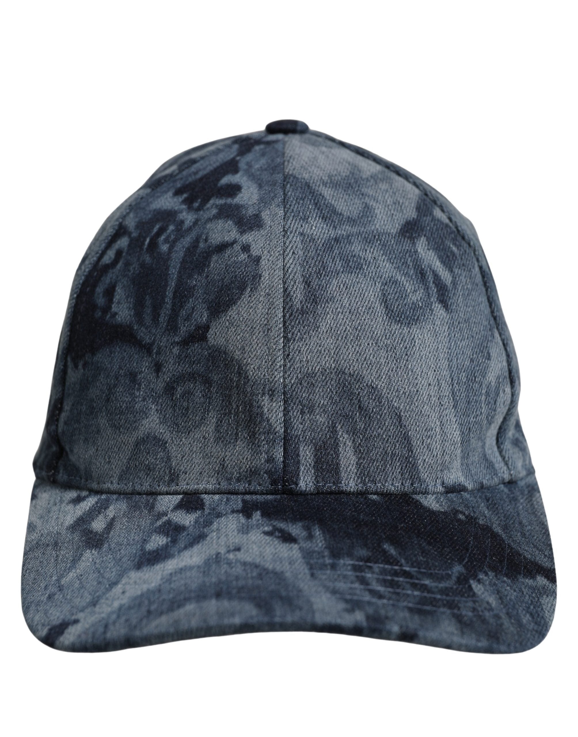 Dolce & Gabbana Men Blue All Over Logo Cotton Baseball Cap Men's Hat