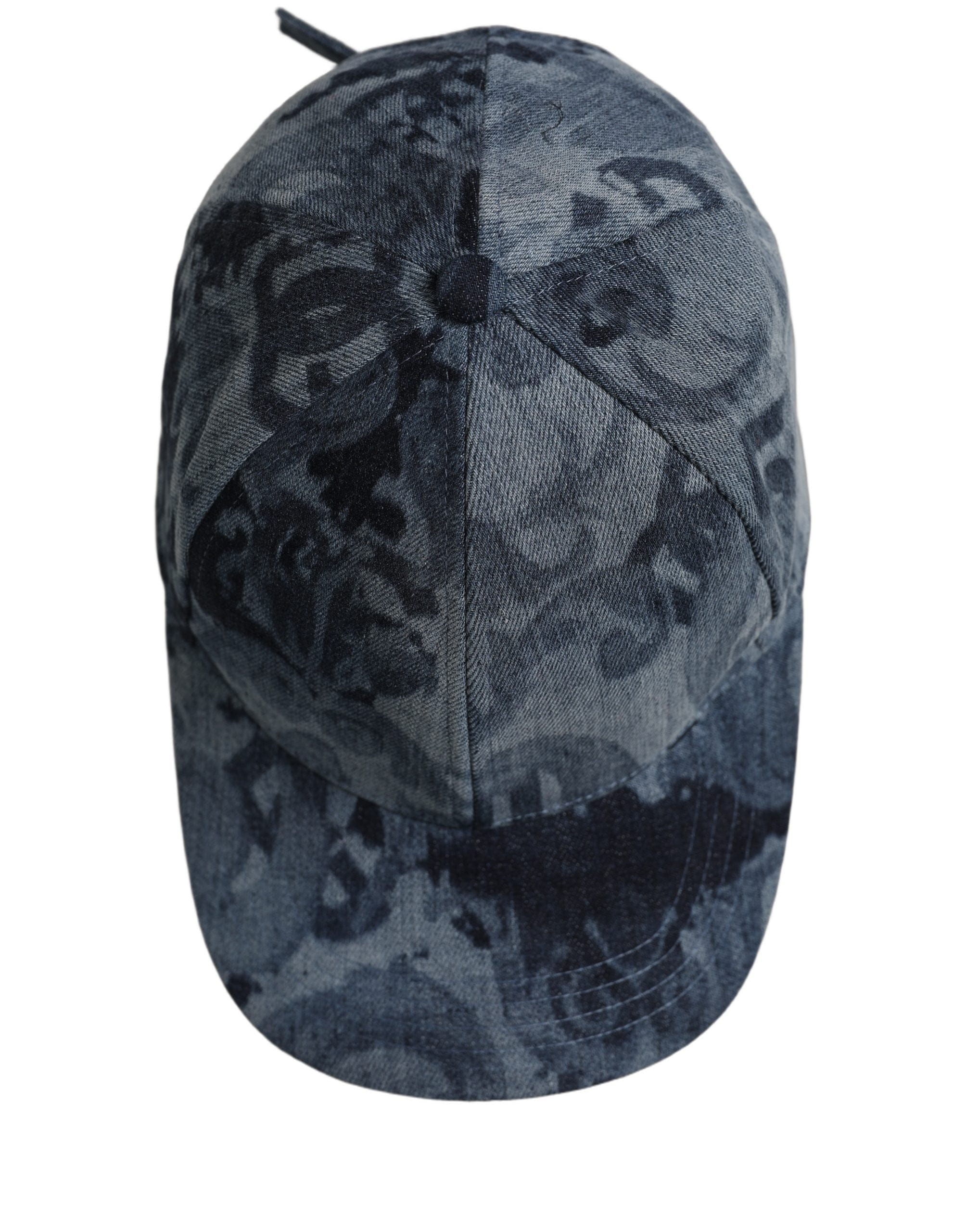 Dolce & Gabbana Men Blue All Over Logo Cotton Baseball Cap Men's Hat