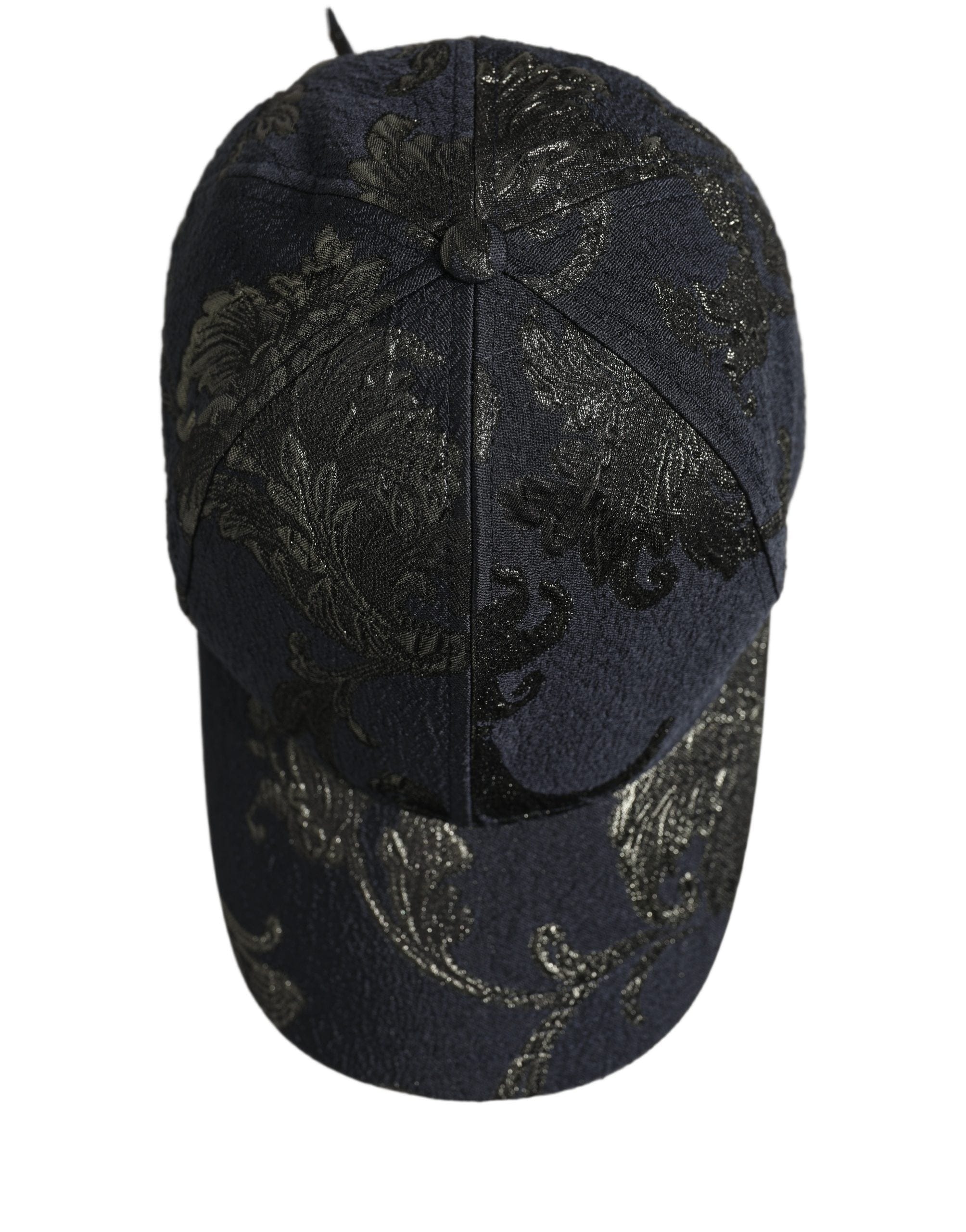 Dolce & Gabbana Men Black Floral Barocco Cotton Baseball Cap Men's Hat