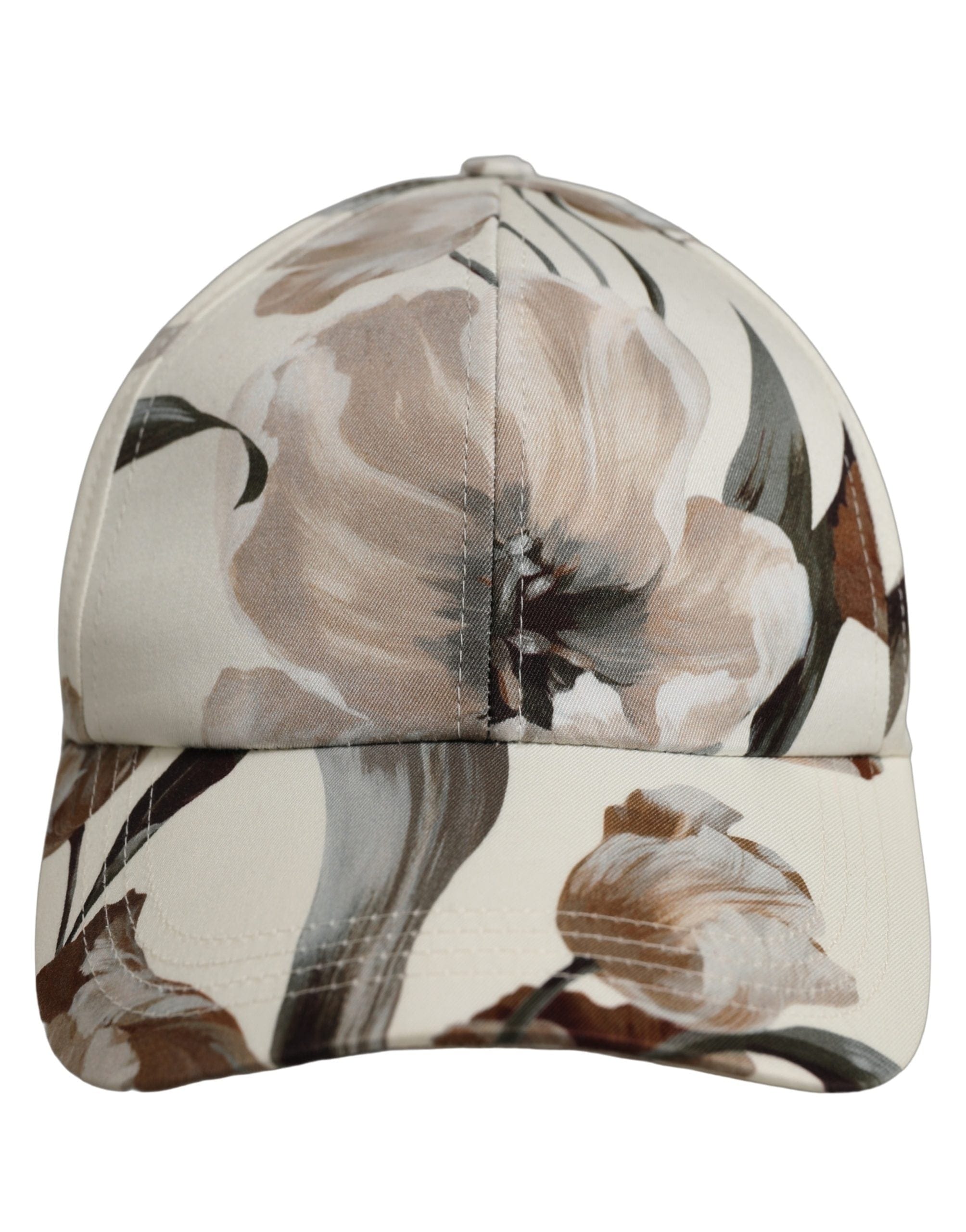 Dolce & Gabbana Men Beige Floral Cotton Baseball Capello Men's Hat