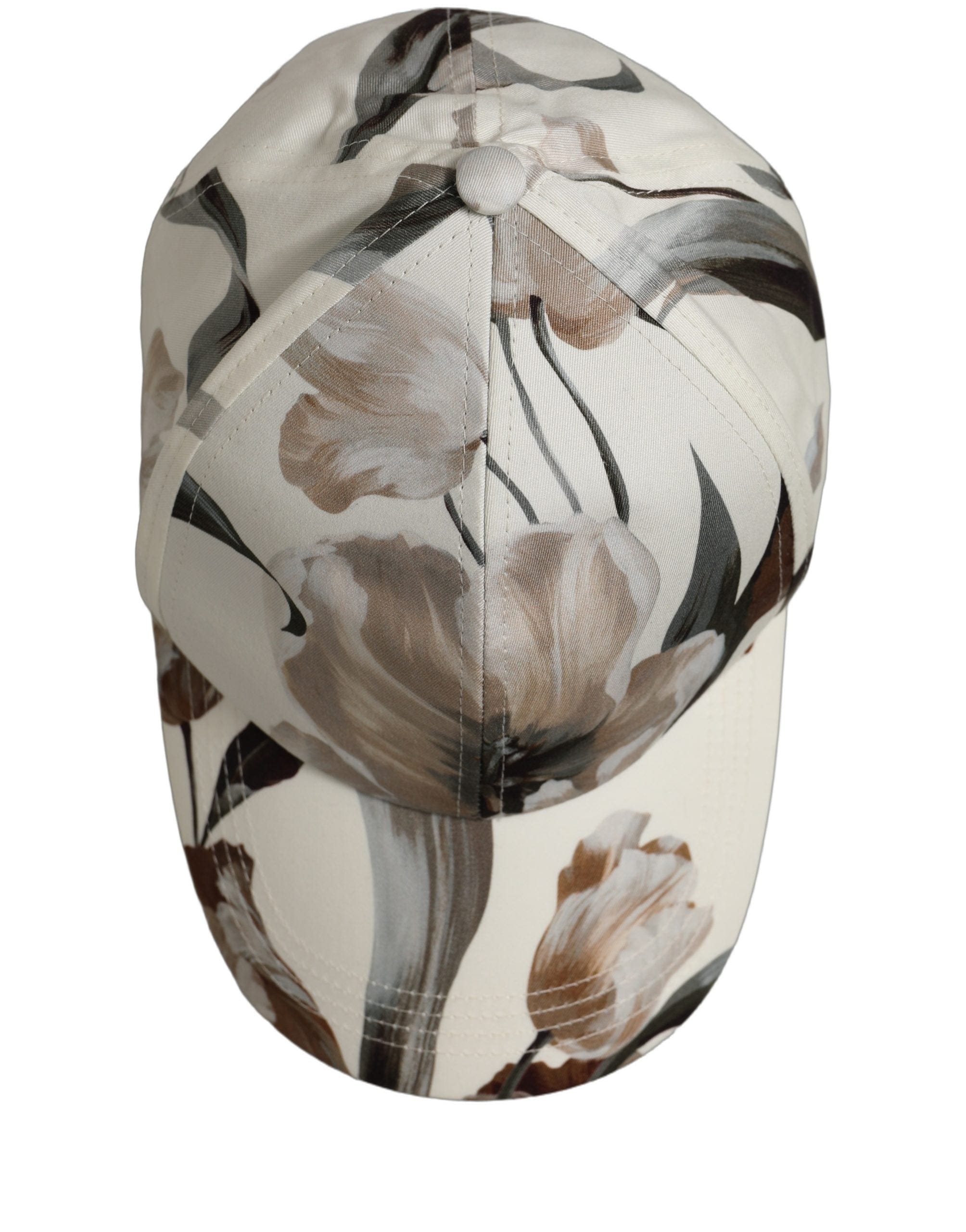 Dolce & Gabbana Men Beige Floral Cotton Baseball Capello Men's Hat