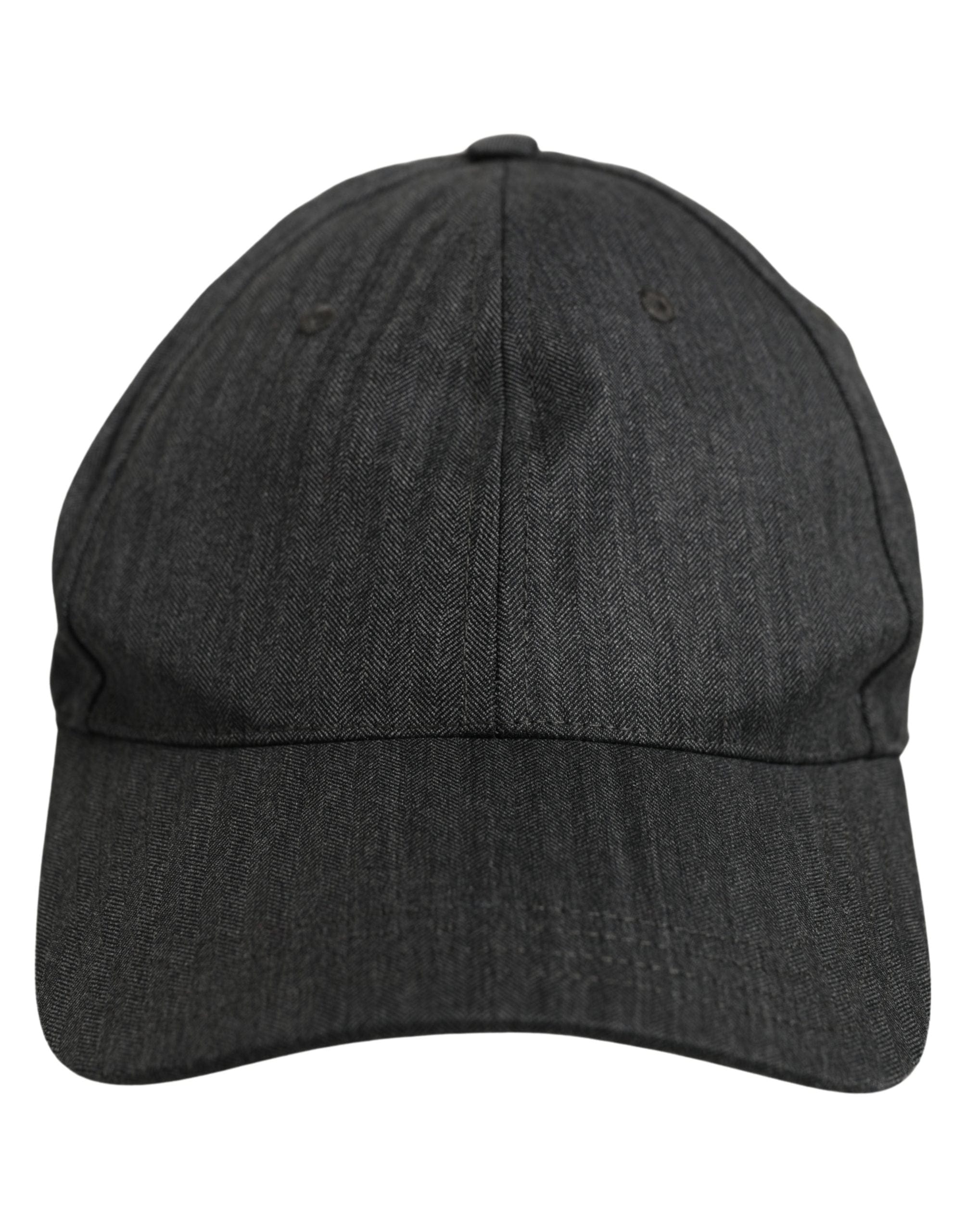 Dolce & Gabbana Men Dark Gray Herringbone Baseball Cap Men's Hat