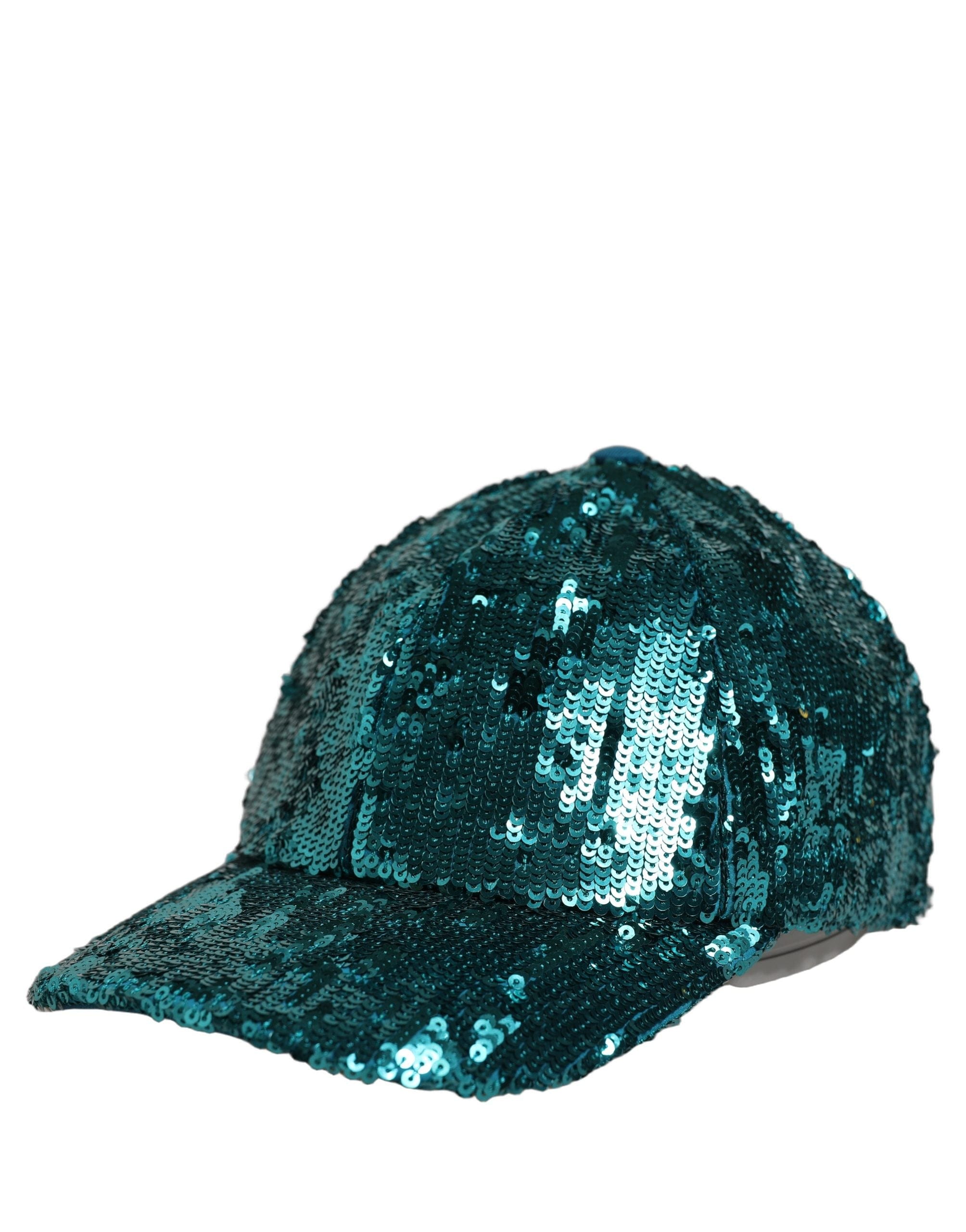 Dolce & Gabbana Men Green Cotton Sequin Baseball Cap 6 Panels Men's Hat
