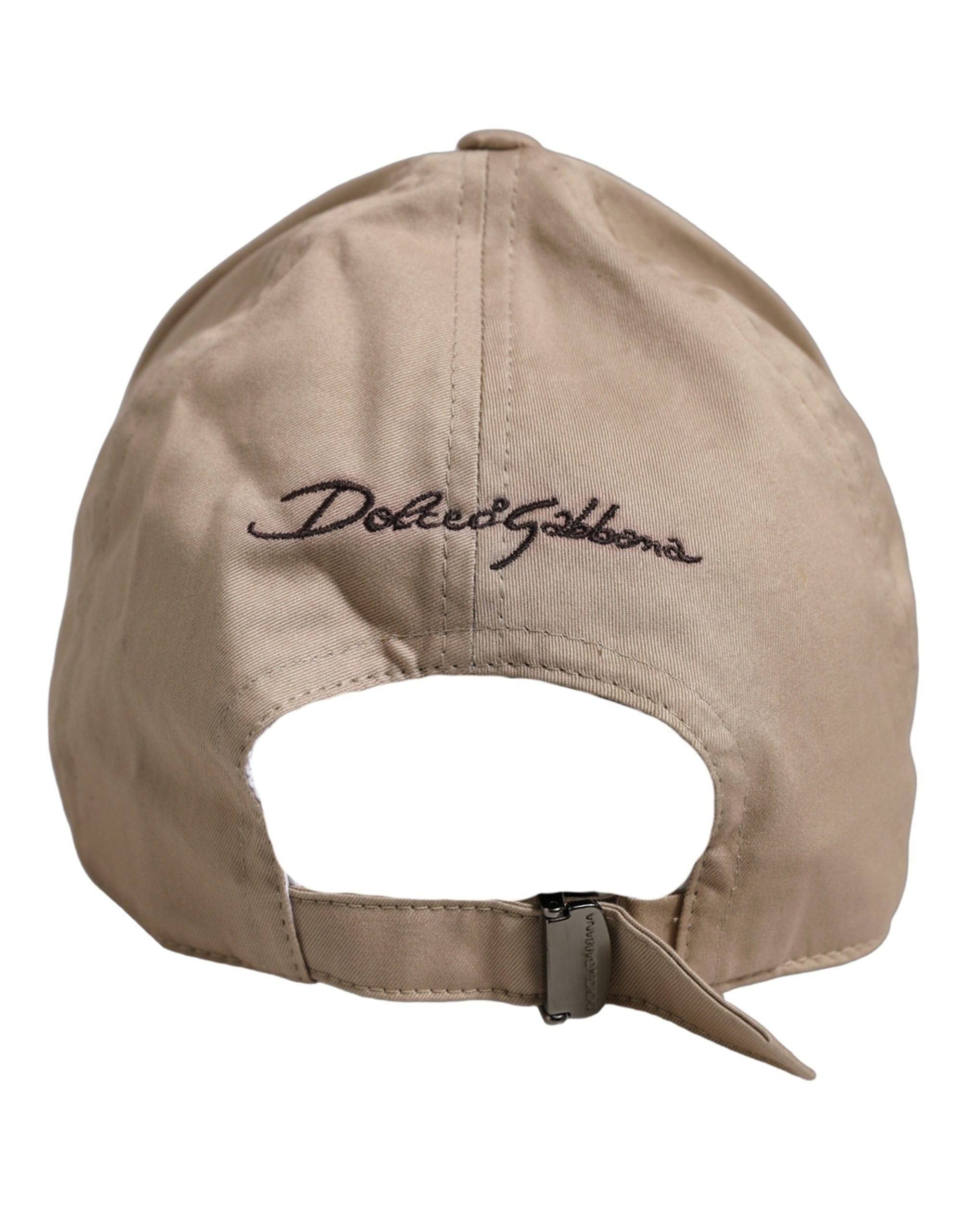 Dolce & Gabbana Men Beige Cotton Stretch Baseball Capello Men's Hat