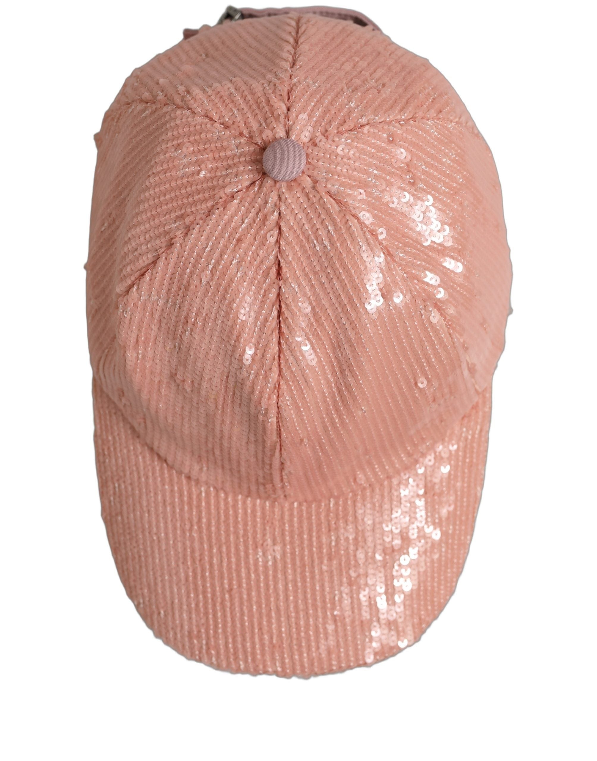Dolce & Gabbana Men Pink Cotton Sequin Baseball Cap 6 Panels Men's Hat