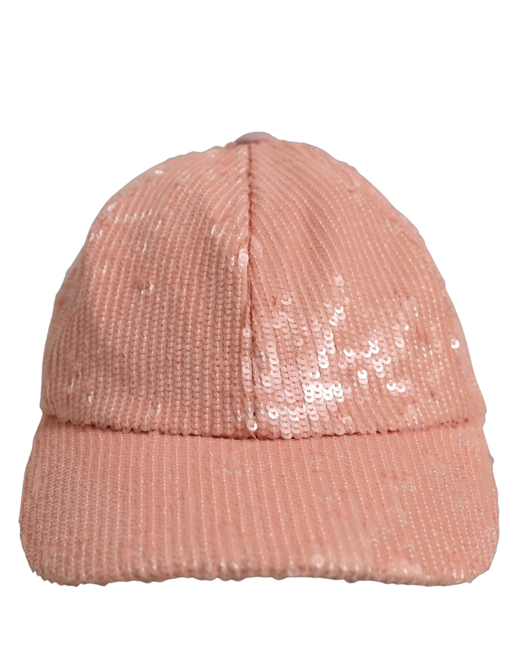 Dolce & Gabbana Men Pink Cotton Sequin Baseball Cap 6 Panels Men's Hat