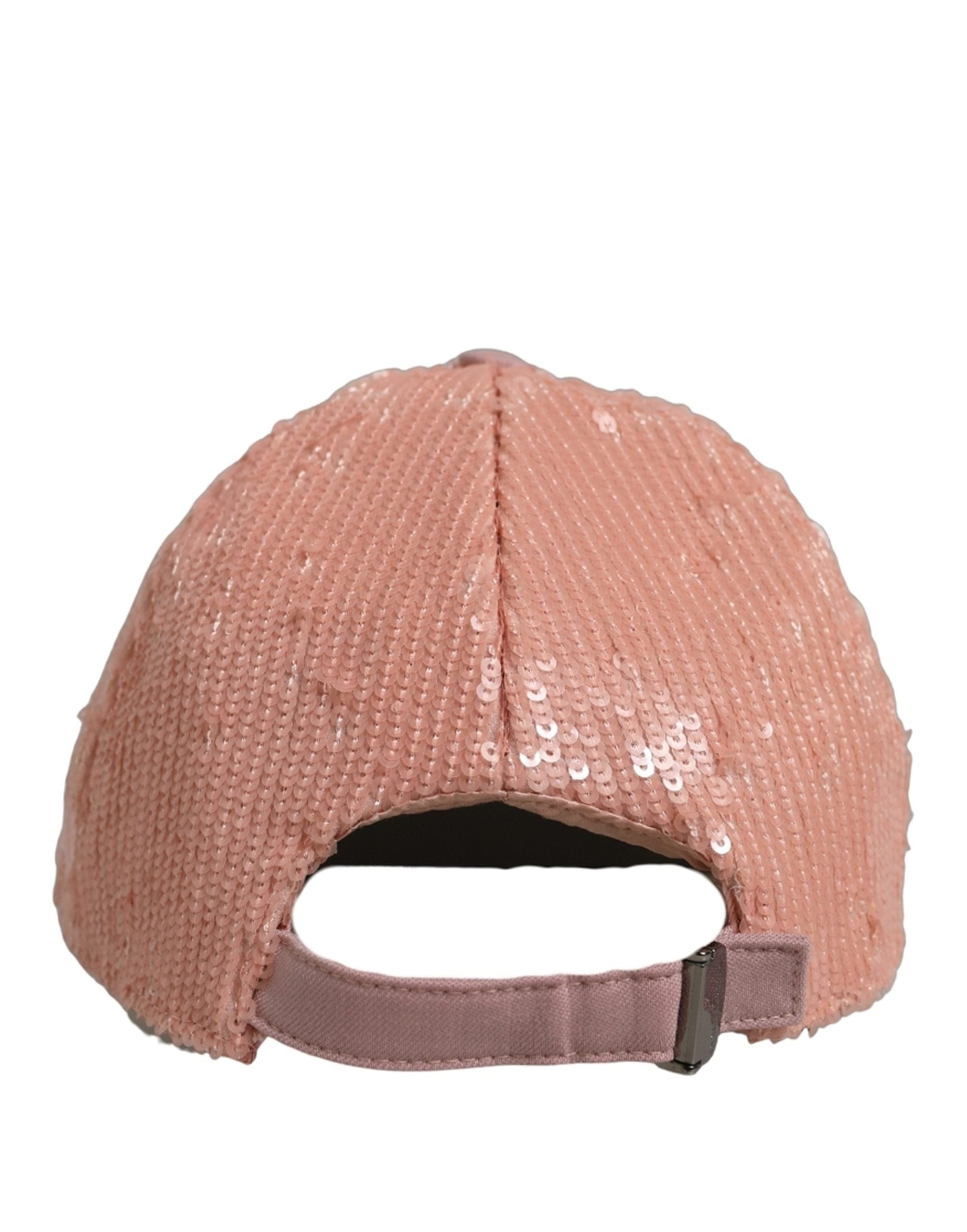 Dolce & Gabbana Men Pink Cotton Sequin Baseball Cap 6 Panels Men's Hat