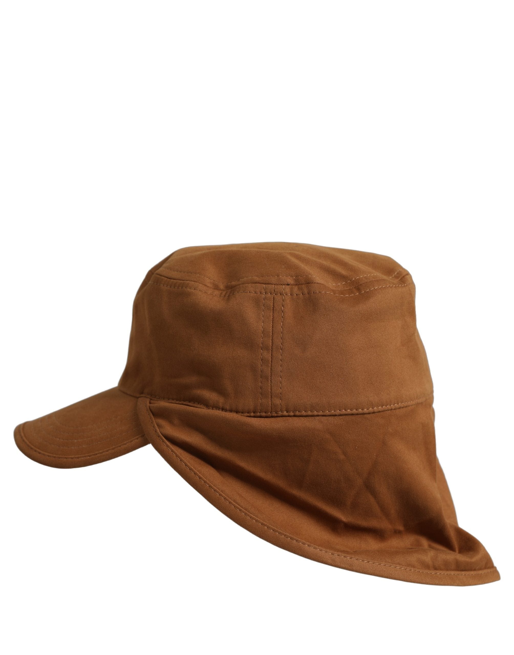 Dolce & Gabbana Men Brown Cotton Double Brim Baseball Cap Men's Hat