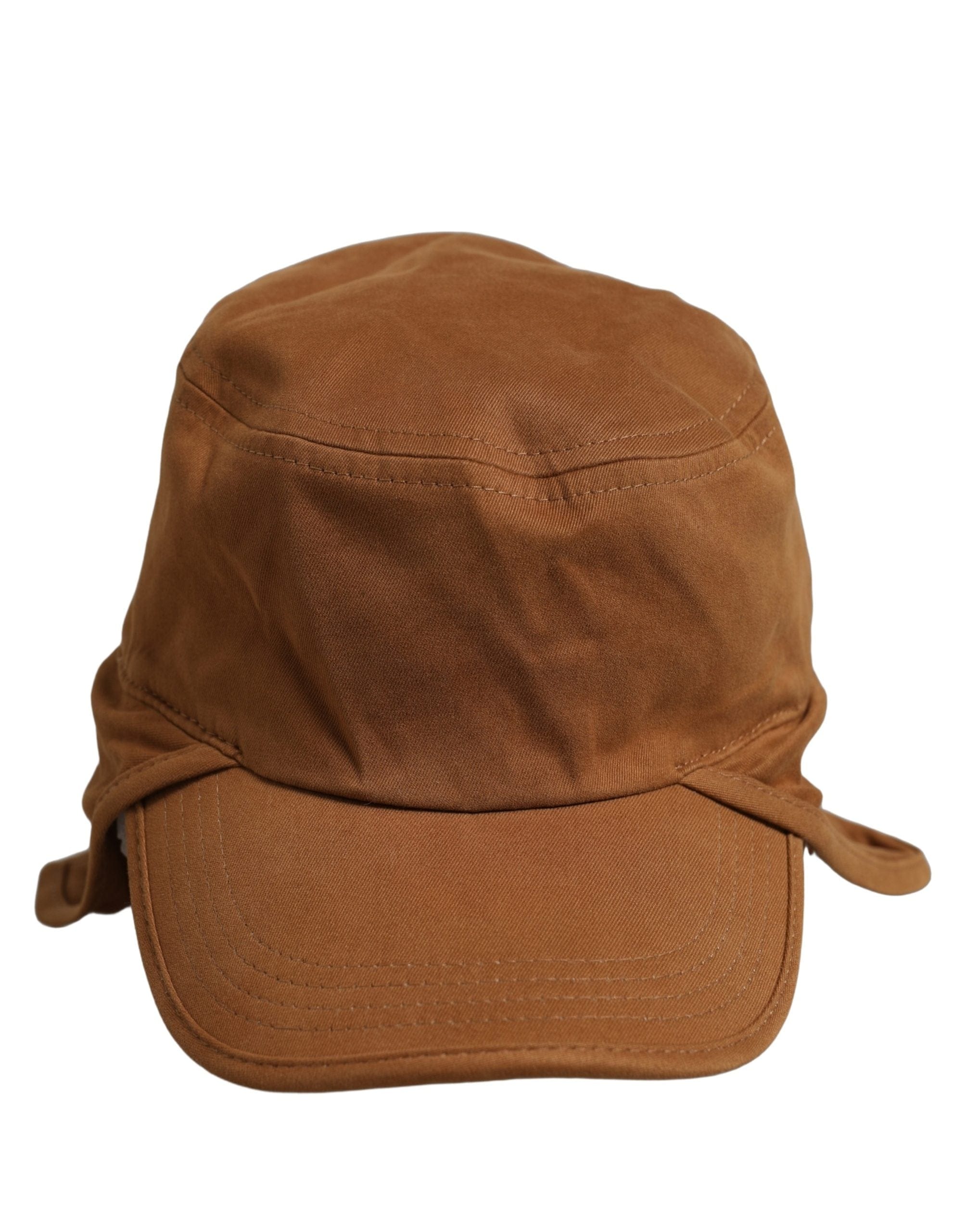 Dolce & Gabbana Men Brown Cotton Double Brim Baseball Cap Men's Hat