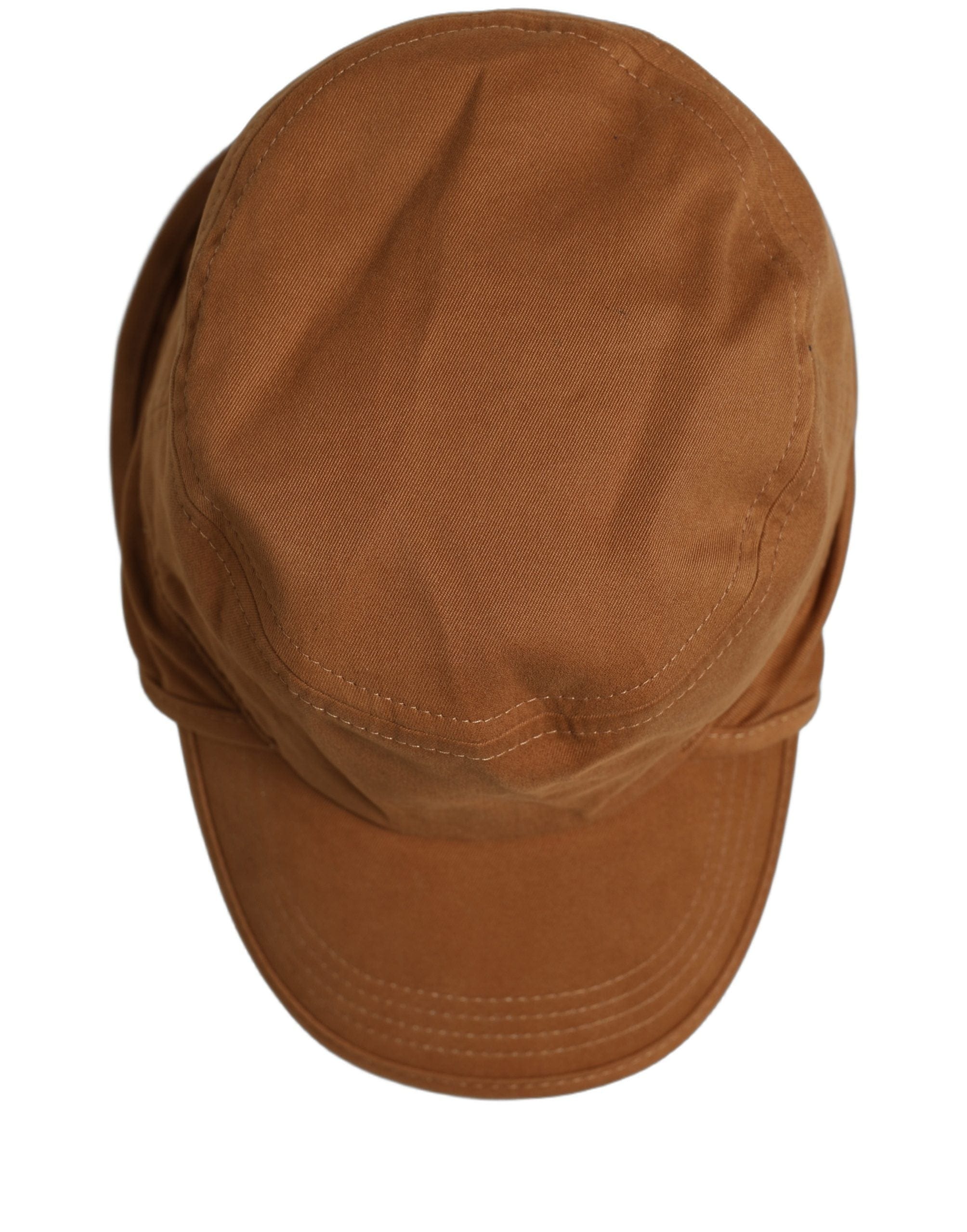Dolce & Gabbana Men Brown Cotton Double Brim Baseball Cap Men's Hat