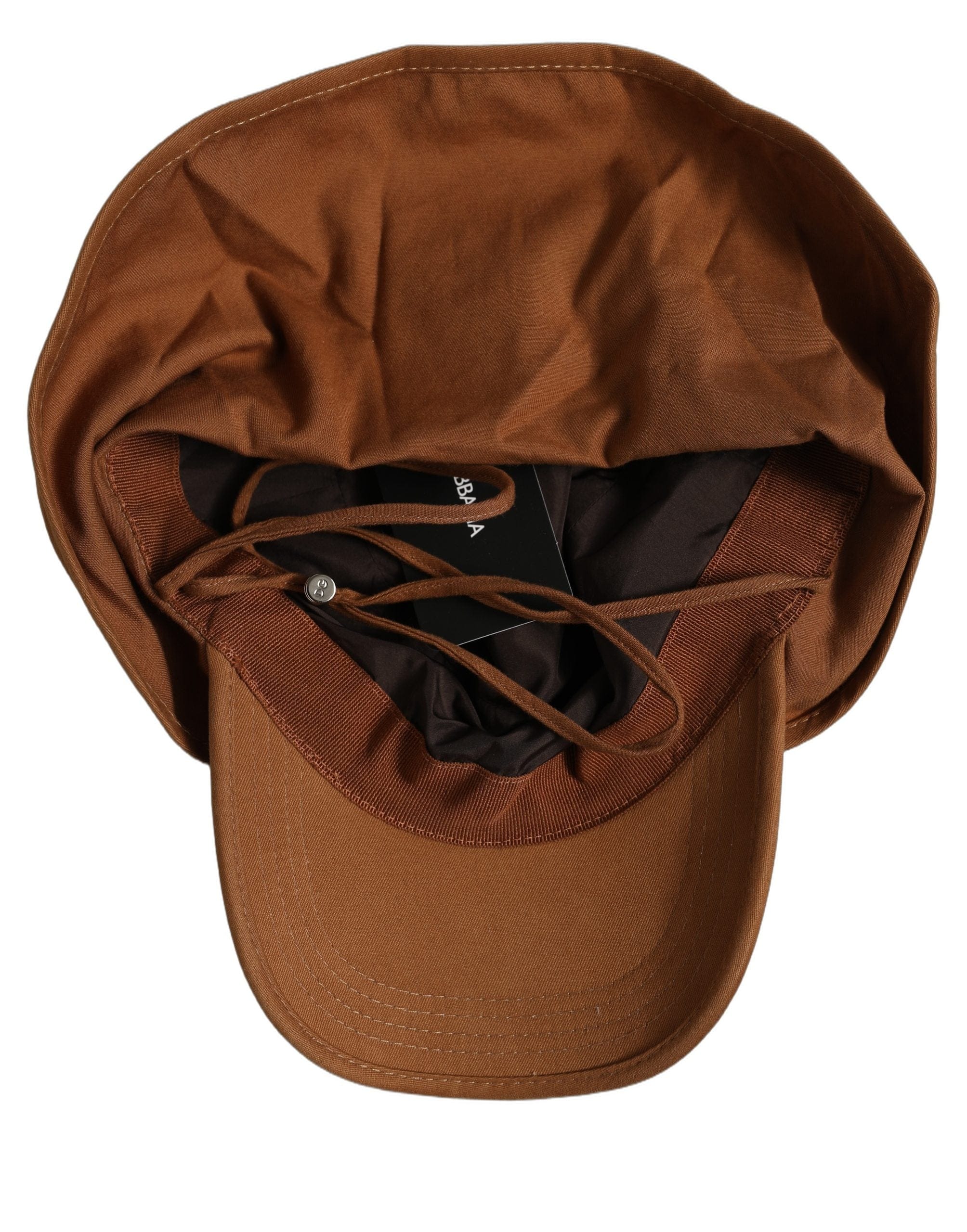 Dolce & Gabbana Men Brown Cotton Double Brim Baseball Cap Men's Hat