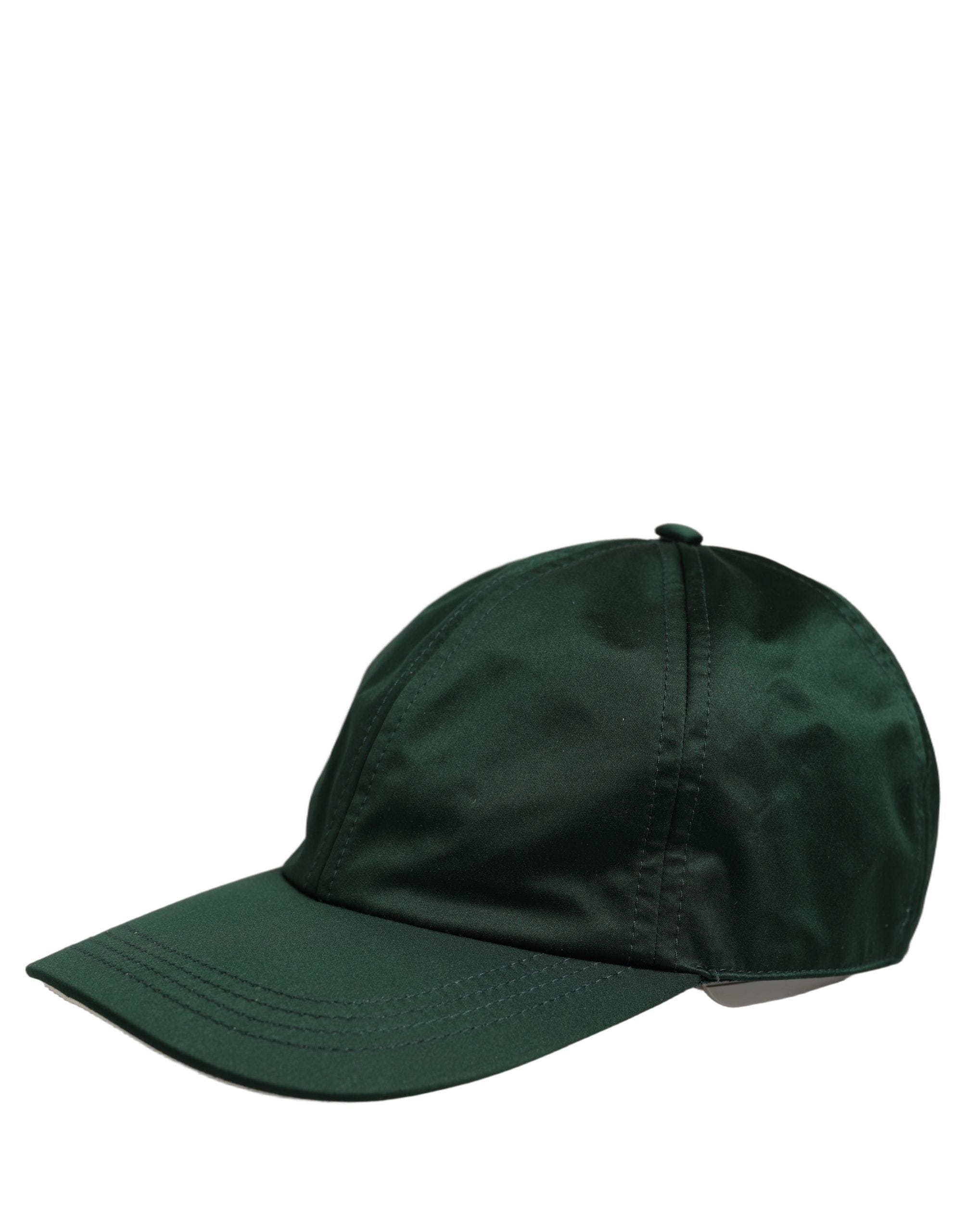 Dolce & Gabbana Men Deep Green Cotton Baseball Cap 6 Panels Men's Hat